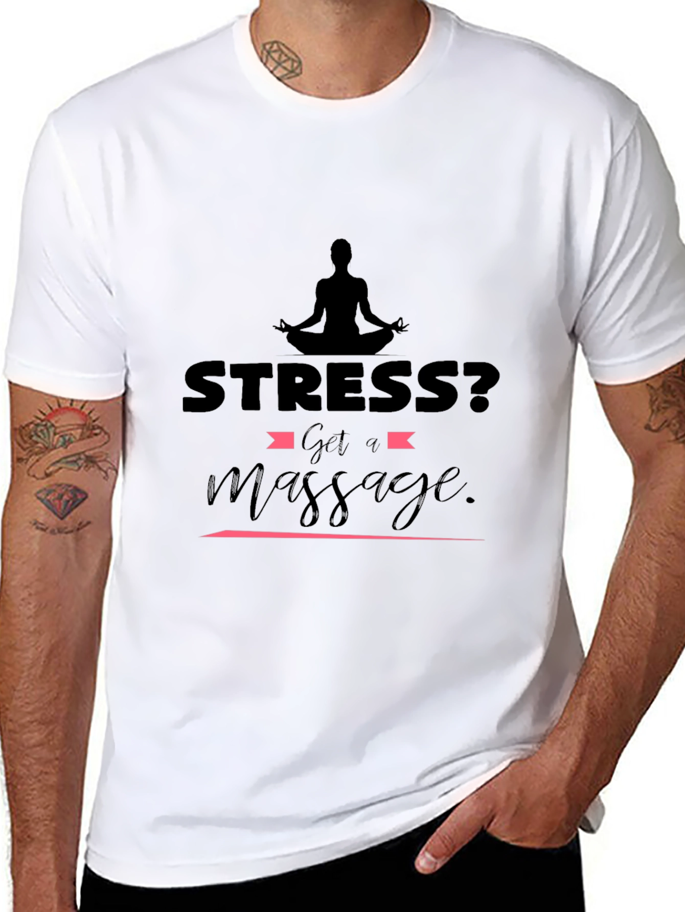 Stress? Get a Massage Black T-Shirt