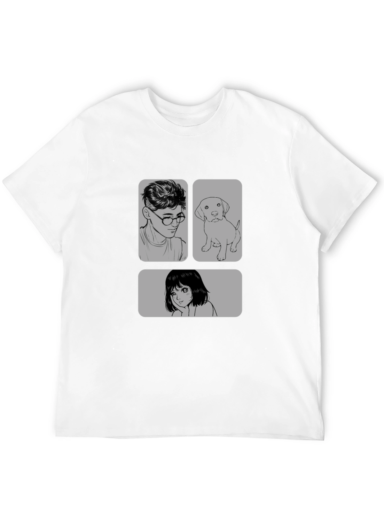 Cartoon Graphic Print Black Casual T-Shirt