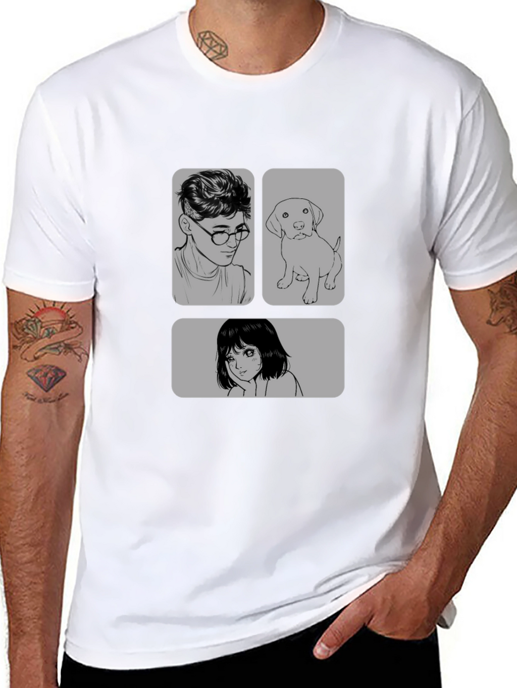 Cartoon Graphic Print Black Casual T-Shirt