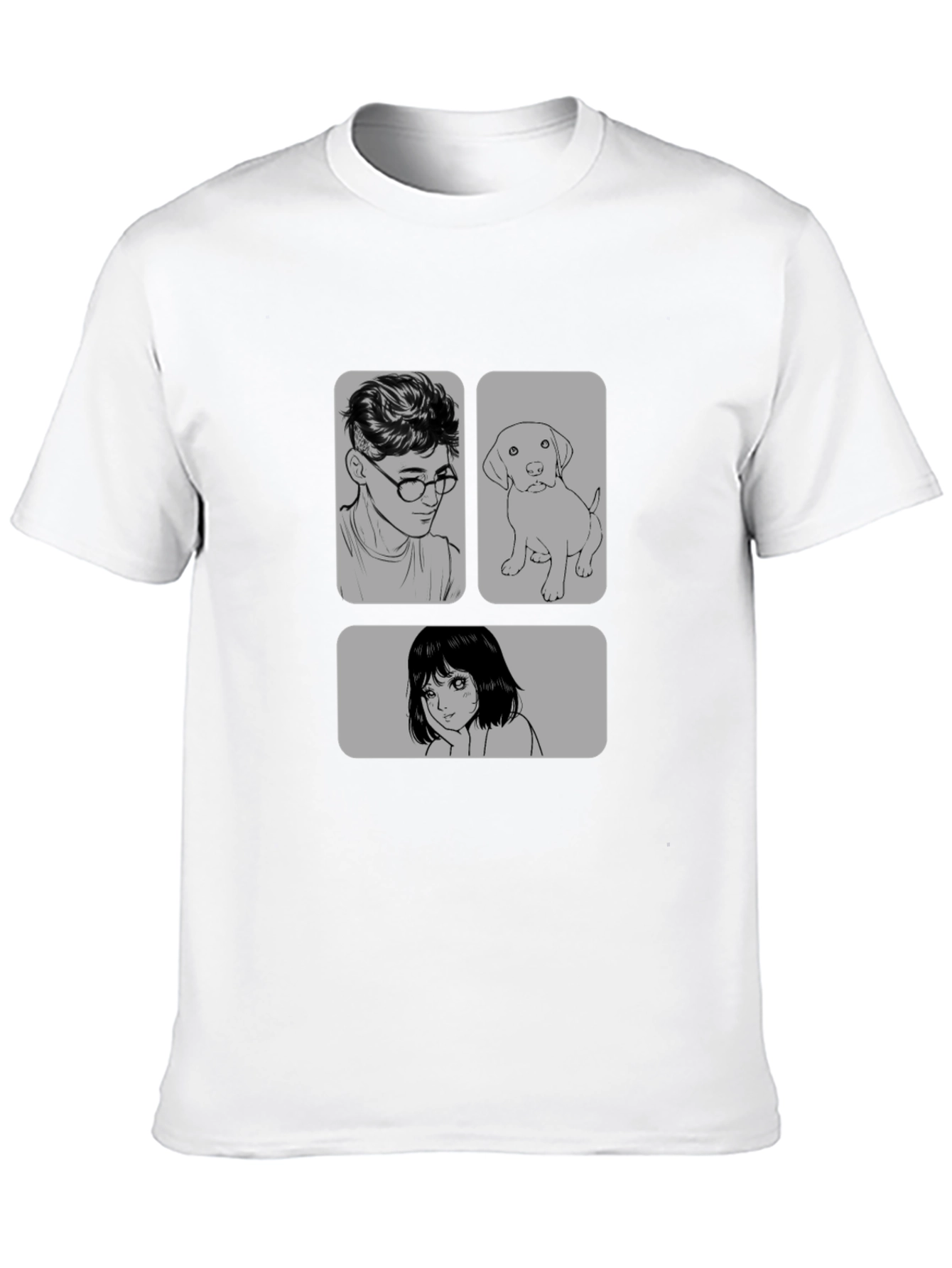 Cartoon Graphic Print Black Casual T-Shirt