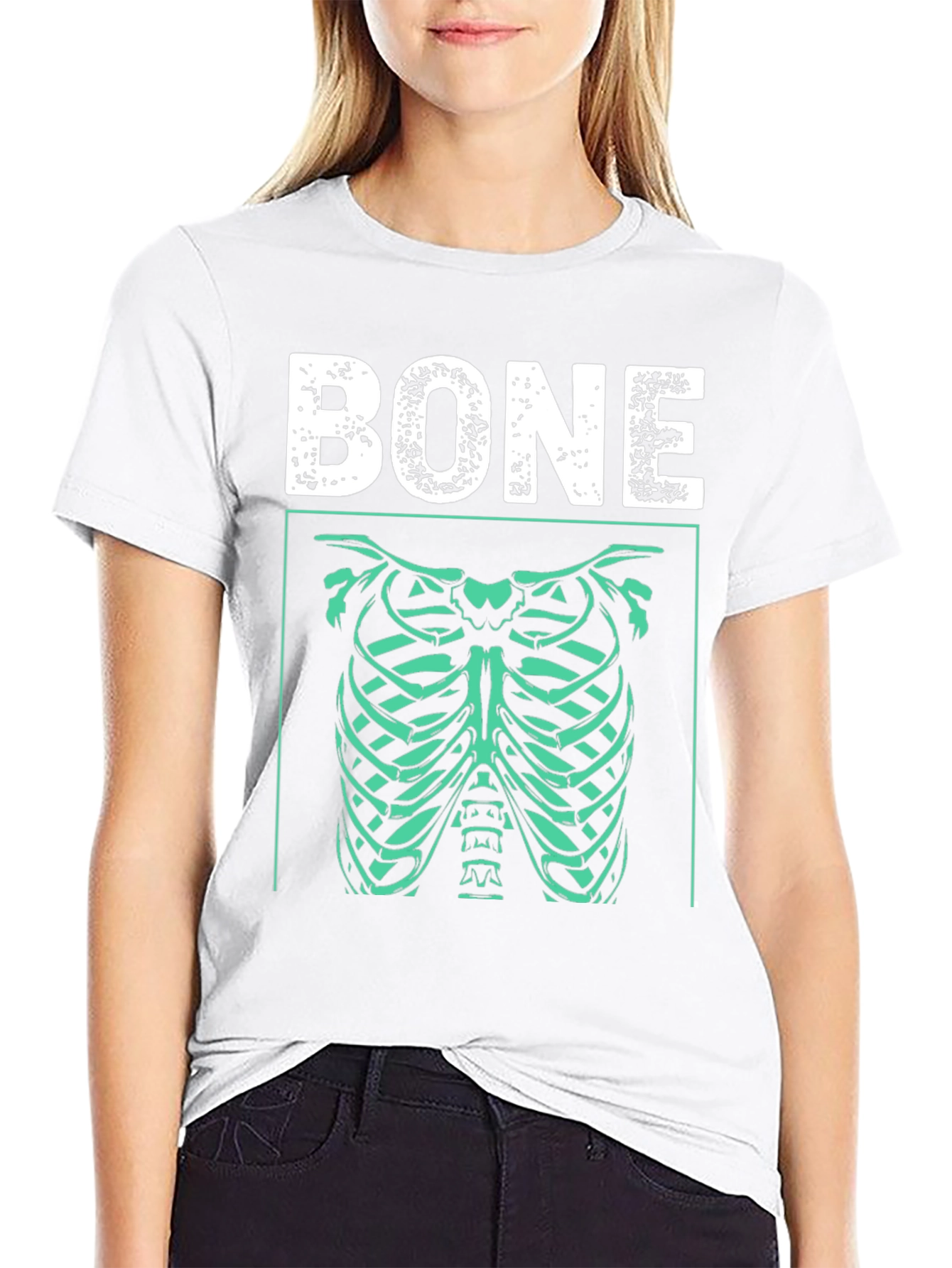 Bone Rib Cage Graphic T-Shirt - Halloween Costume