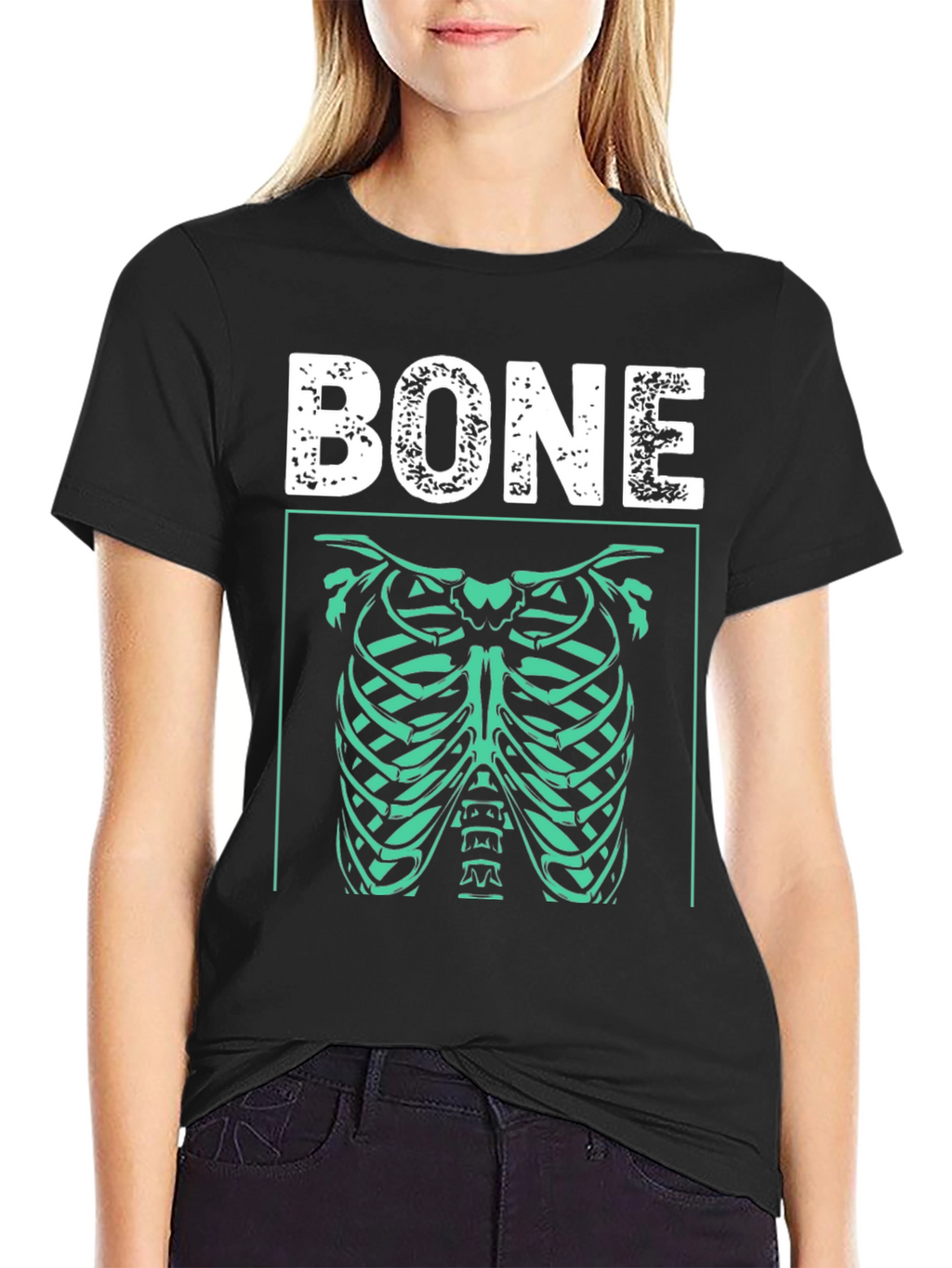 Bone Rib Cage Graphic T-Shirt - Halloween Costume