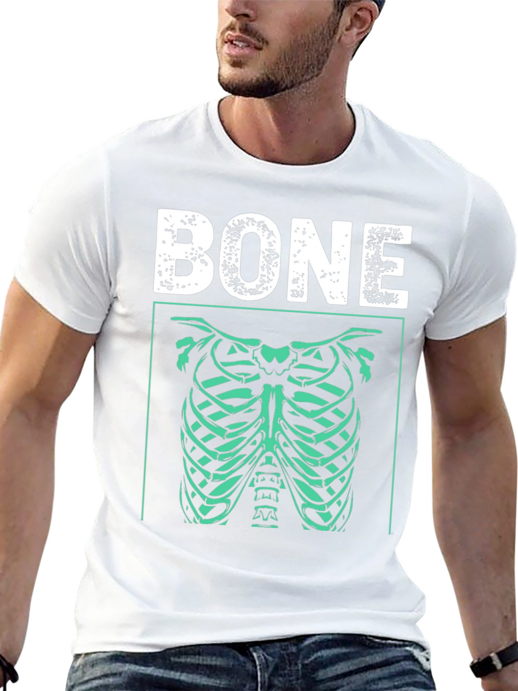 Bone Rib Cage Graphic T-Shirt - Halloween Costume
