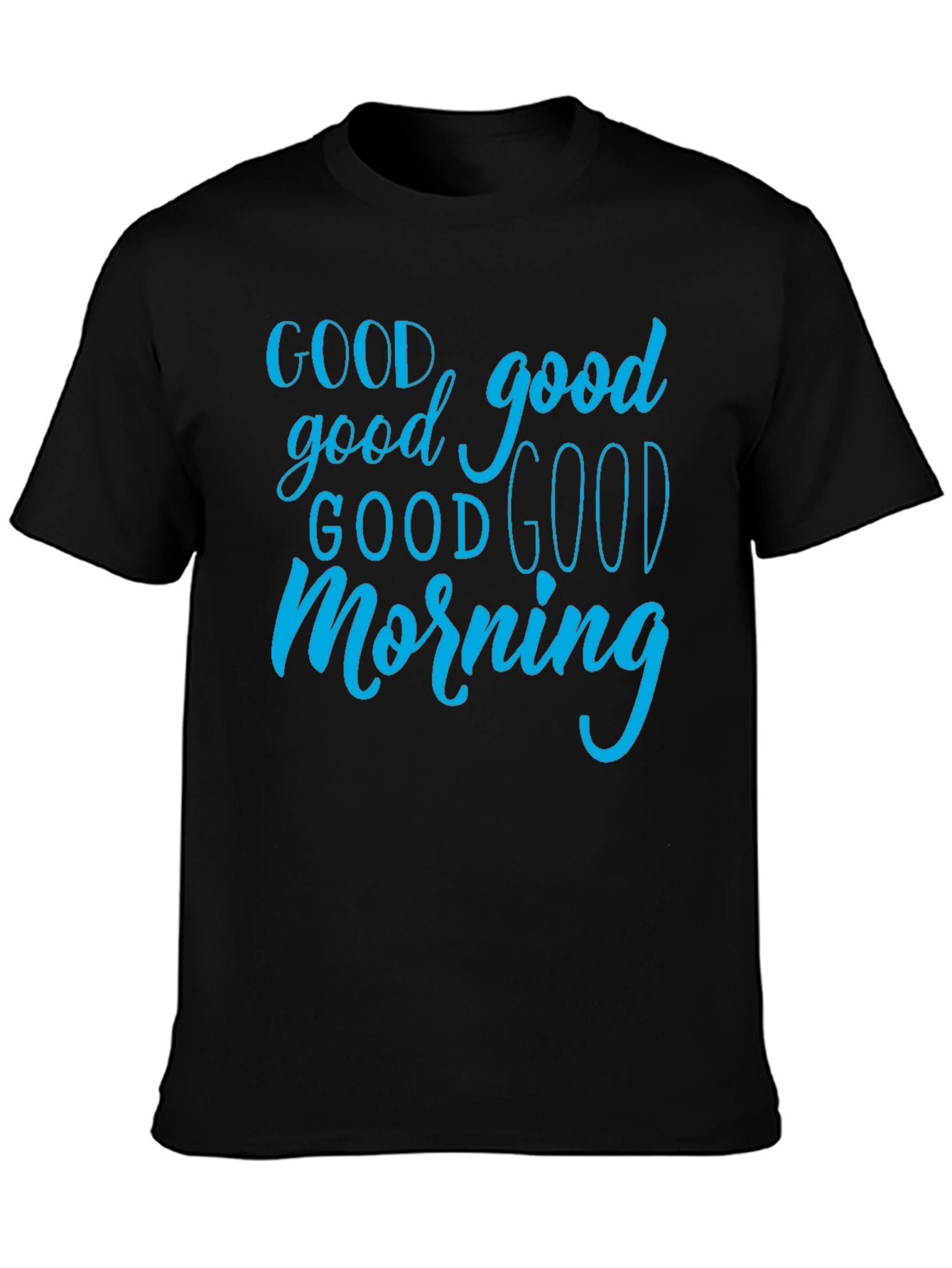 Good Morning Graphic Tee - Black Cotton T-Shirt