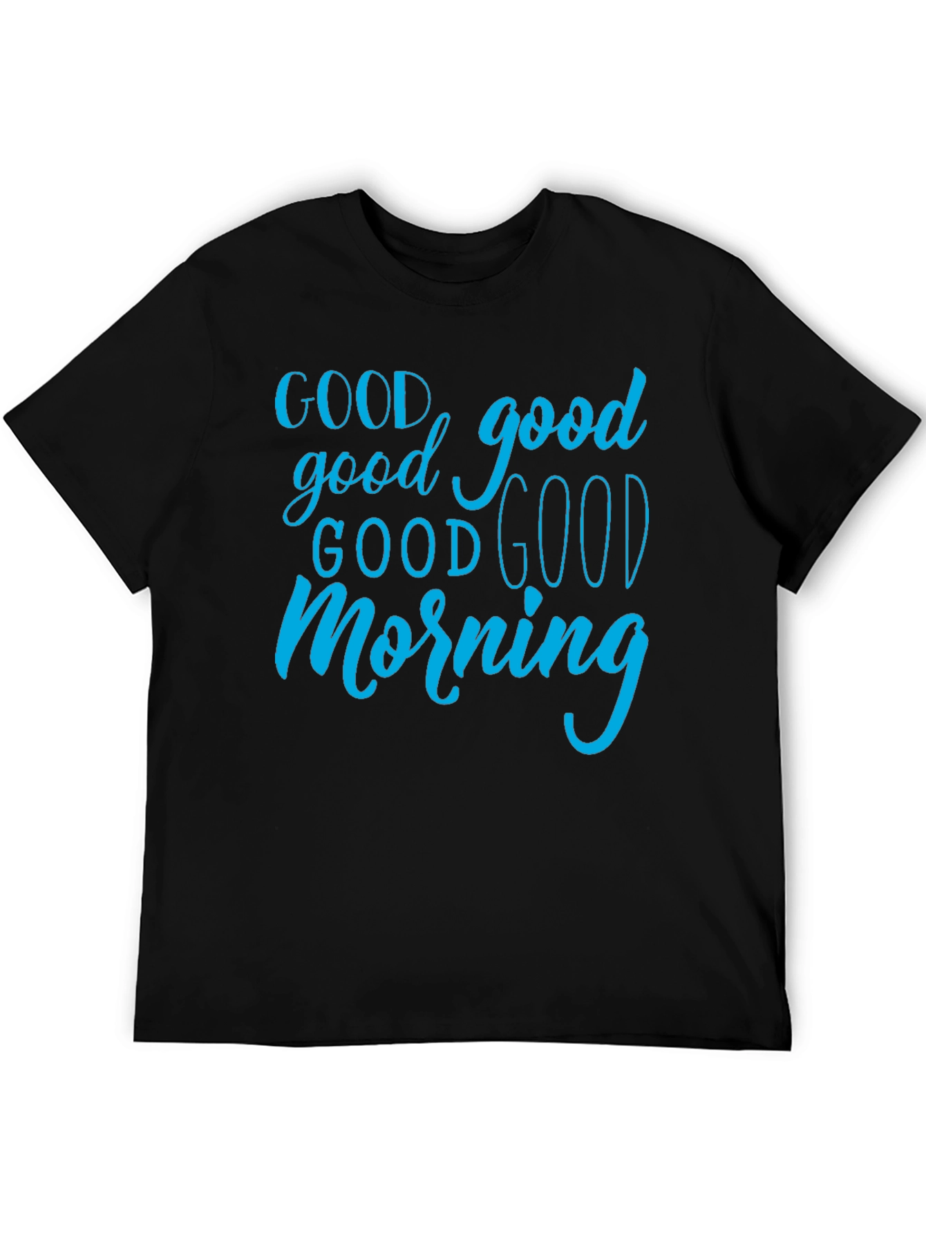 Good Morning Graphic Tee - Black Cotton T-Shirt