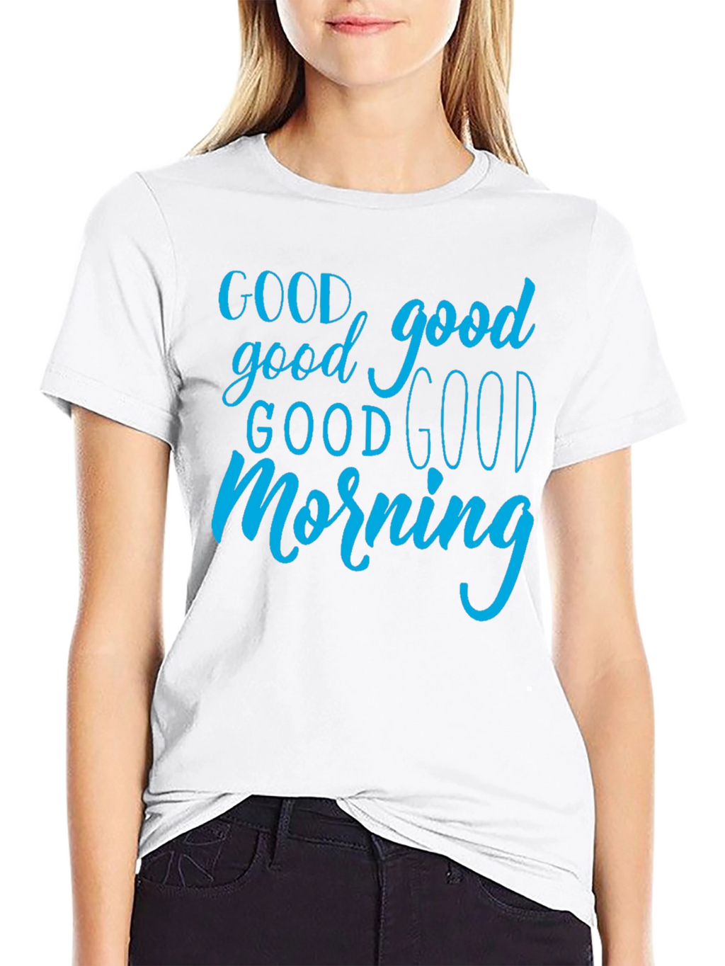Good Morning Graphic Tee - Black Cotton T-Shirt
