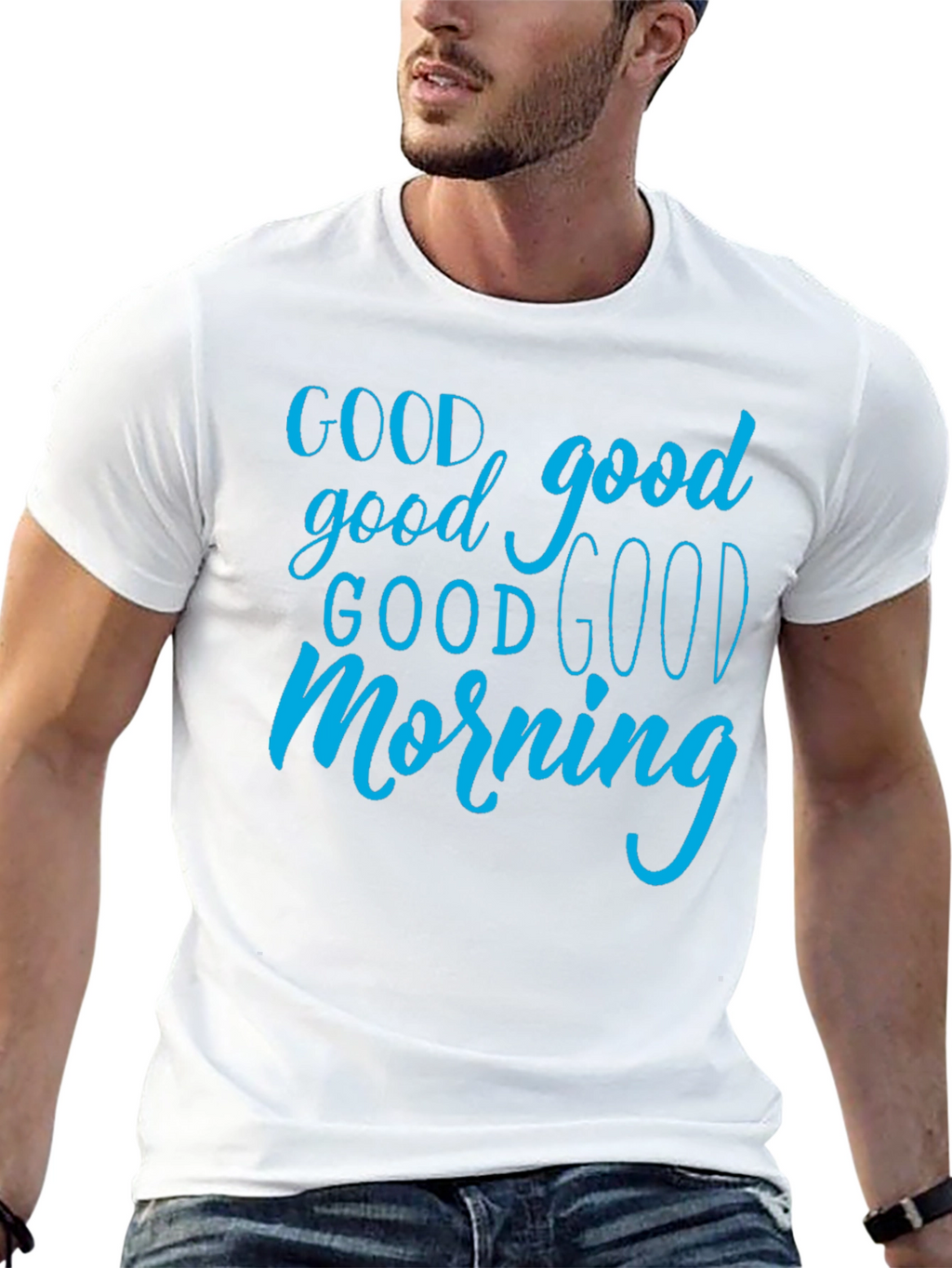 Good Morning Graphic Tee - Black Cotton T-Shirt