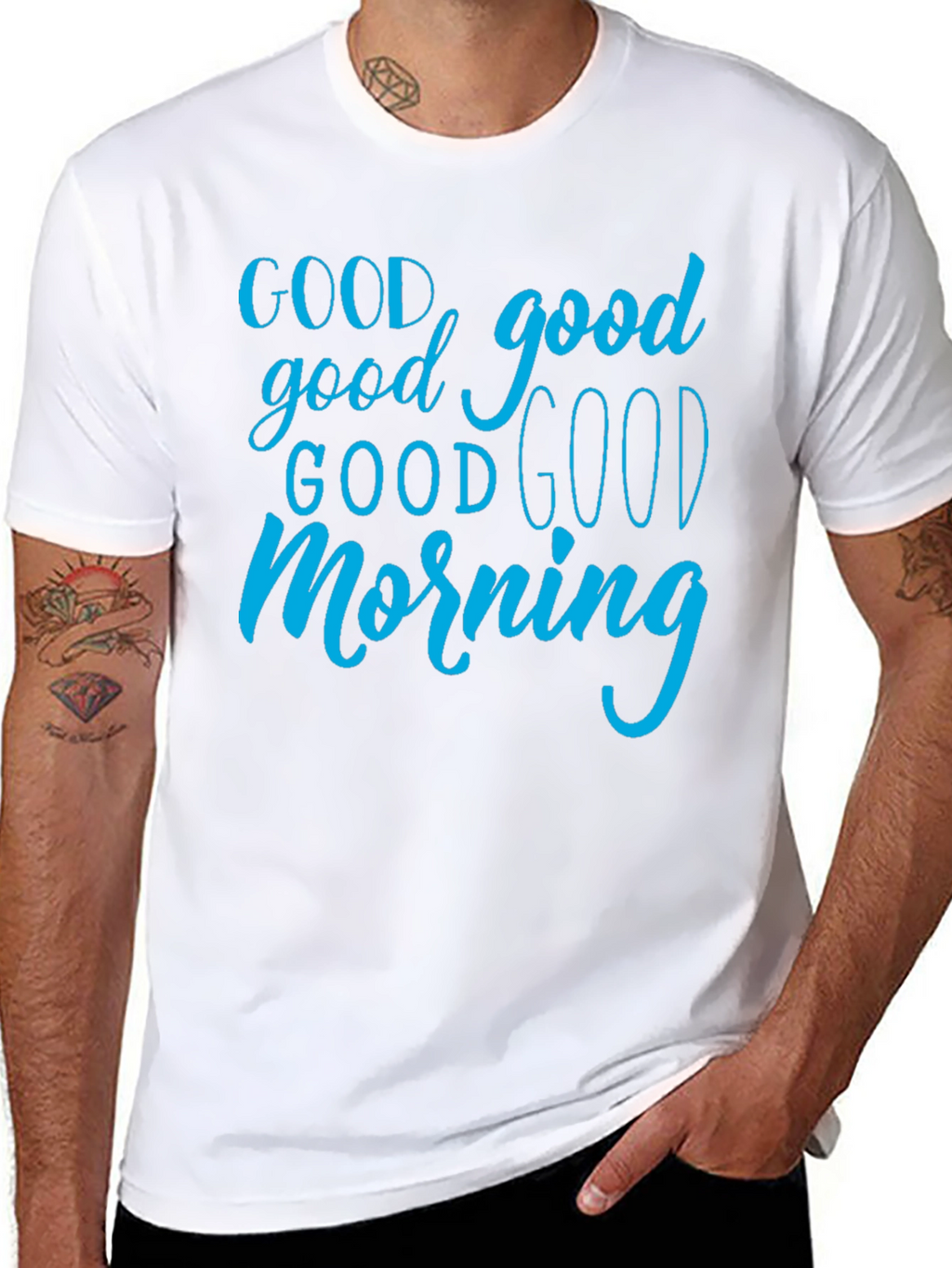 Good Morning Graphic Tee - Black Cotton T-Shirt