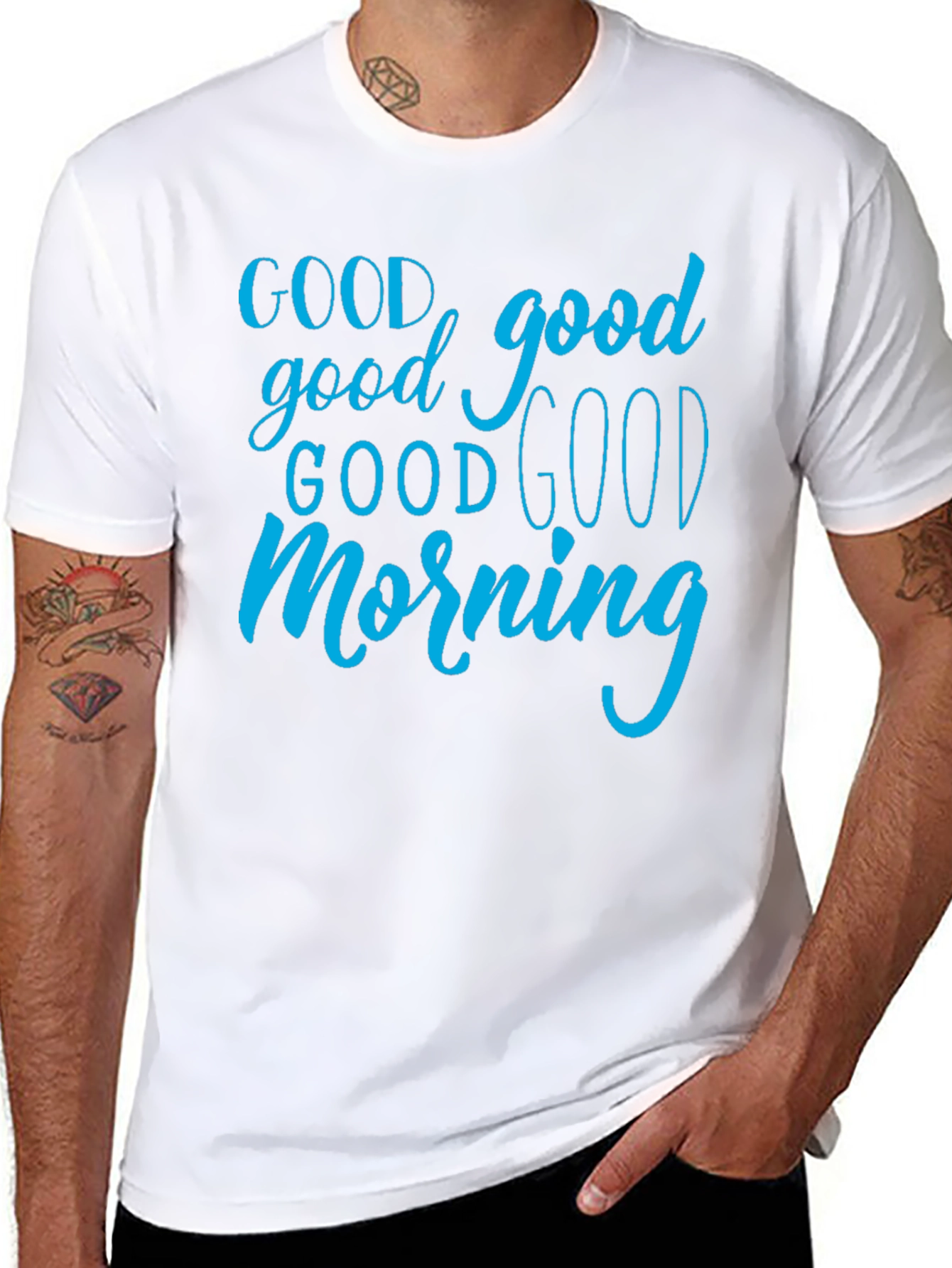 Good Morning Graphic Tee - Black Cotton T-Shirt