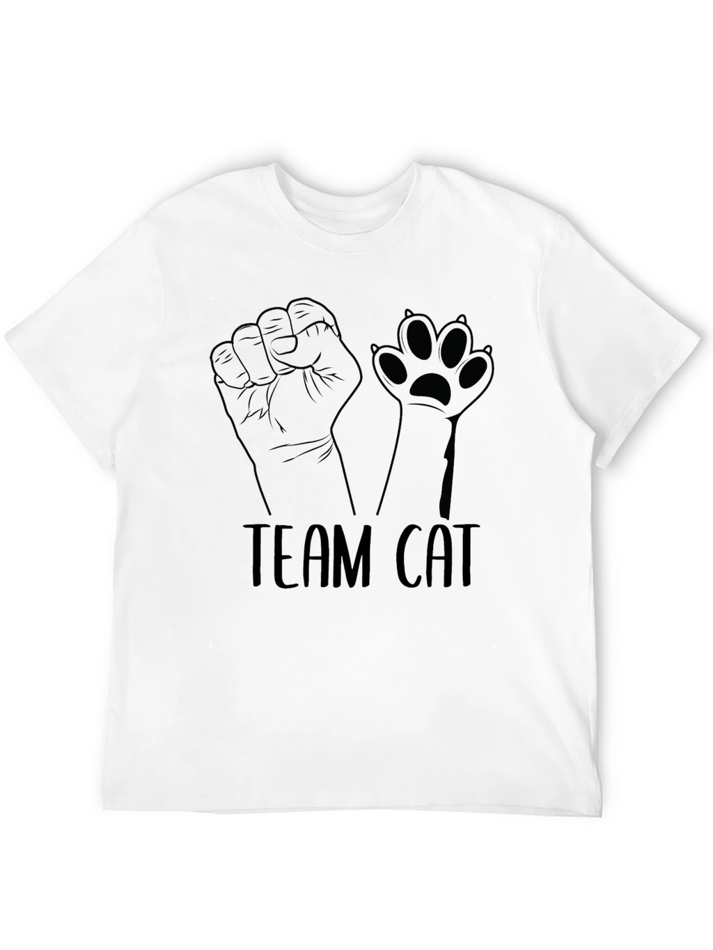 Team Cat Graphic T-Shirt - Black Cotton Tee