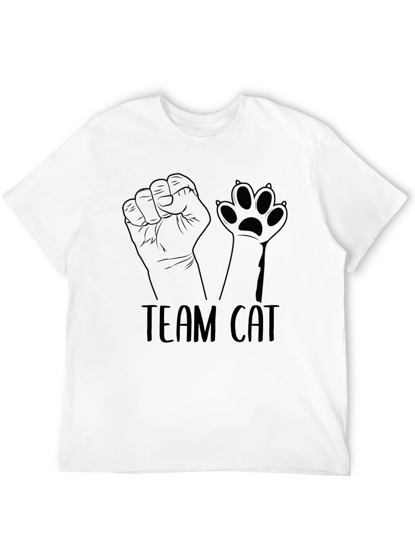 Team Cat Graphic T-Shirt - Black Cotton Tee