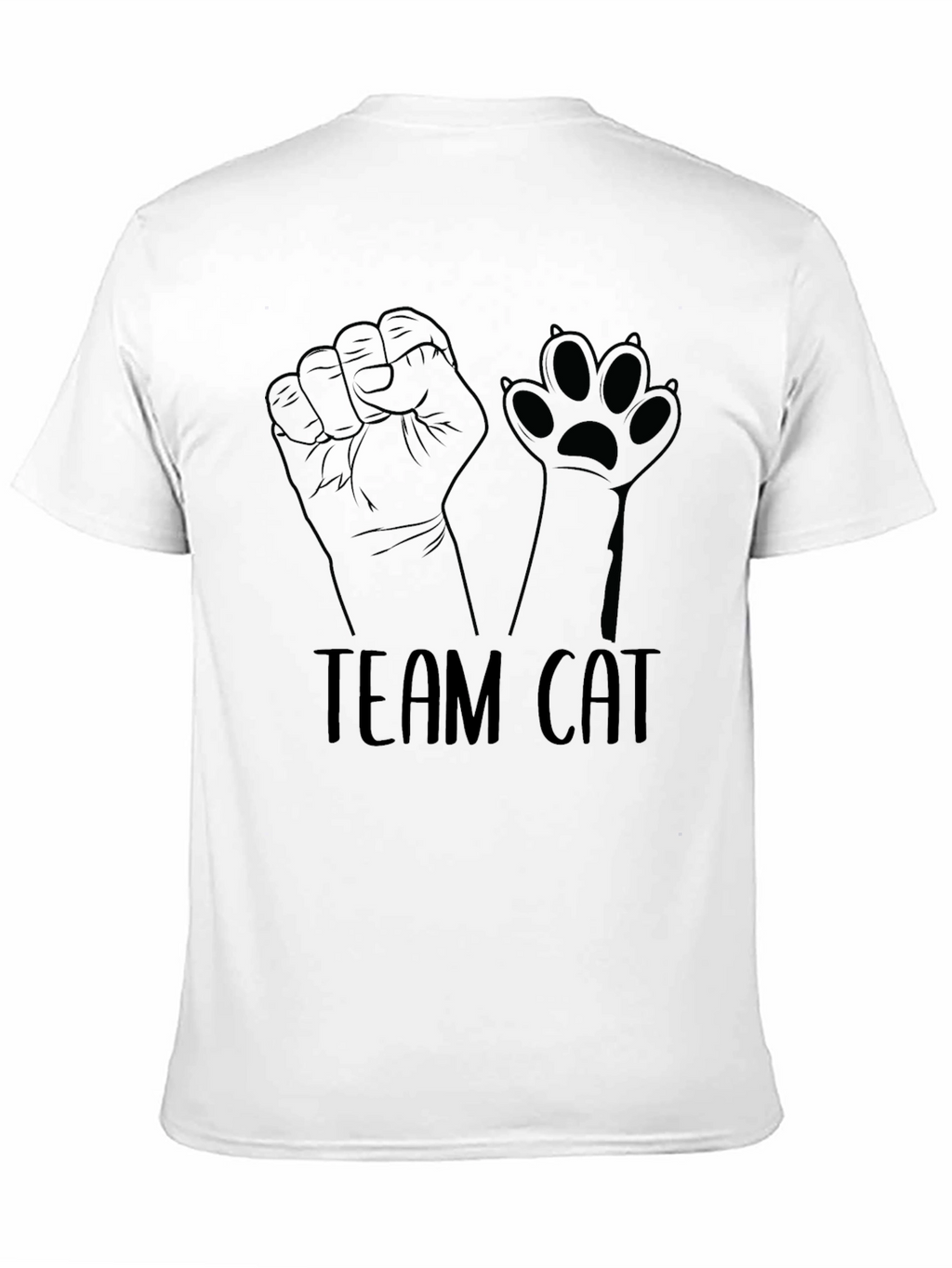 Team Cat Graphic T-Shirt - Black Cotton Tee