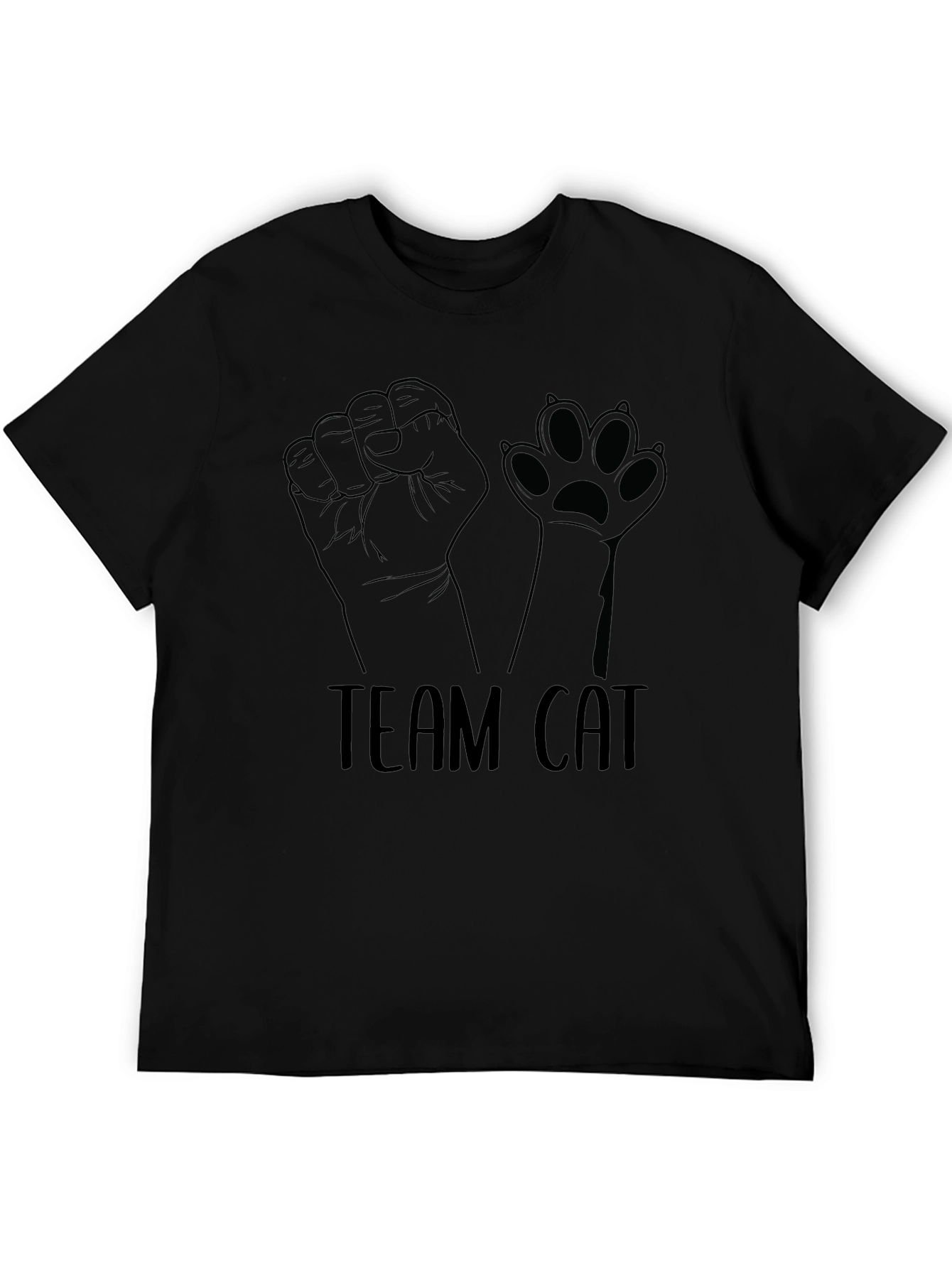 Team Cat Graphic T-Shirt - Black Cotton Tee