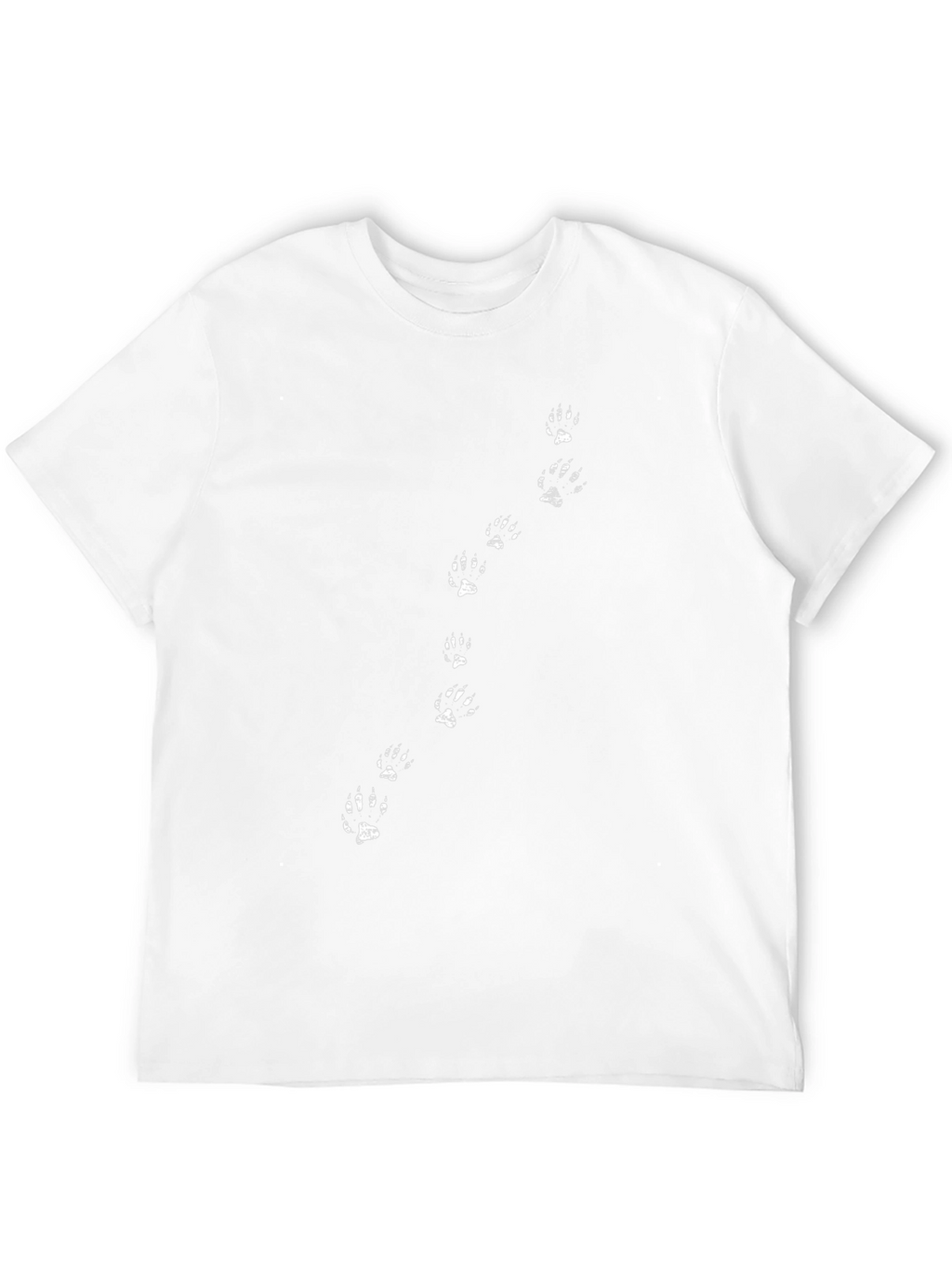 Paw Print Trail T-Shirt - Black Cotton Tee