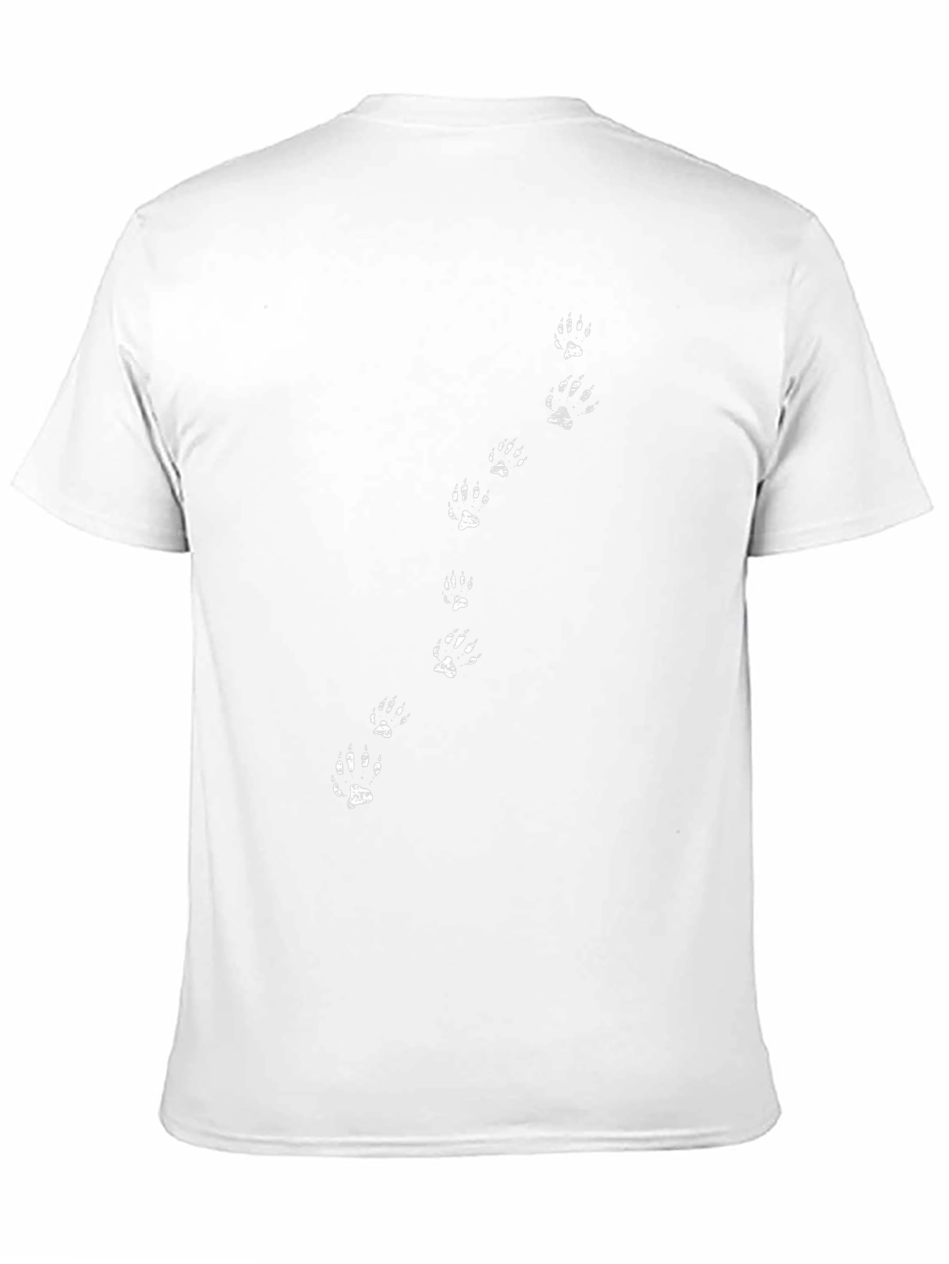 Paw Print Trail T-Shirt - Black Cotton Tee