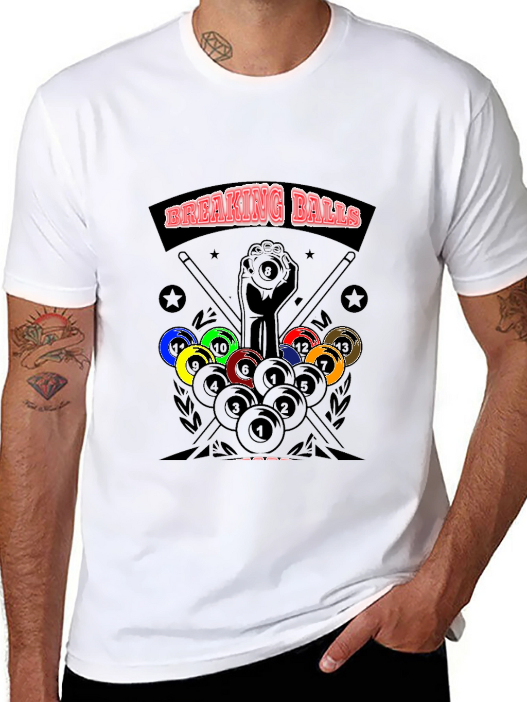Breaking Balls Graphic T-Shirt - Billiards Design