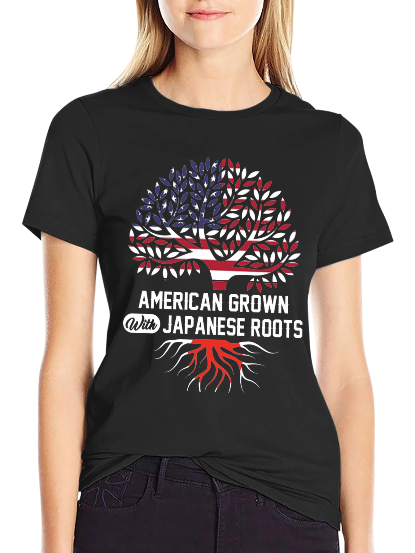 American Grown Japanese Roots Graphic T-Shirt