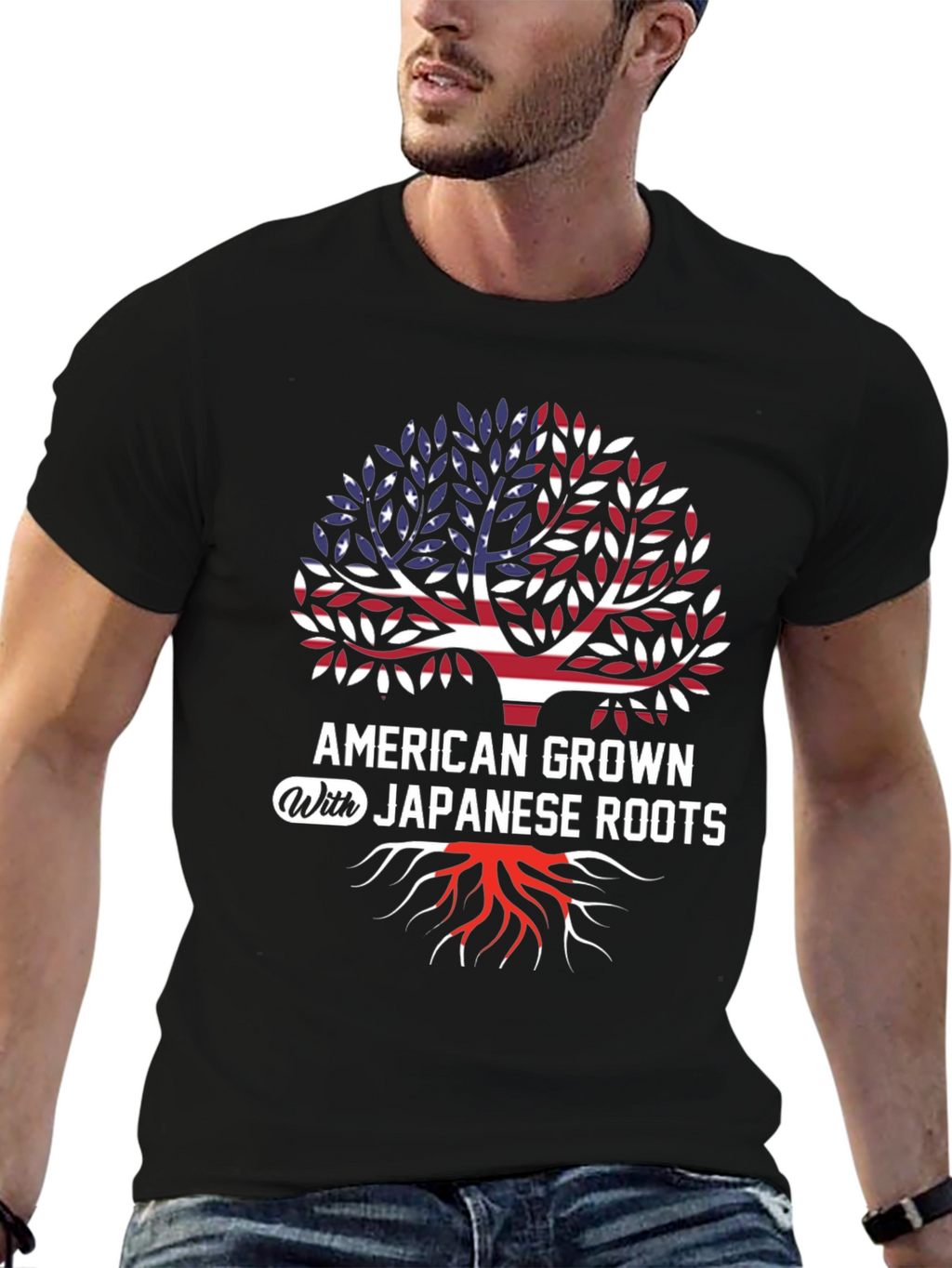 American Grown Japanese Roots Graphic T-Shirt