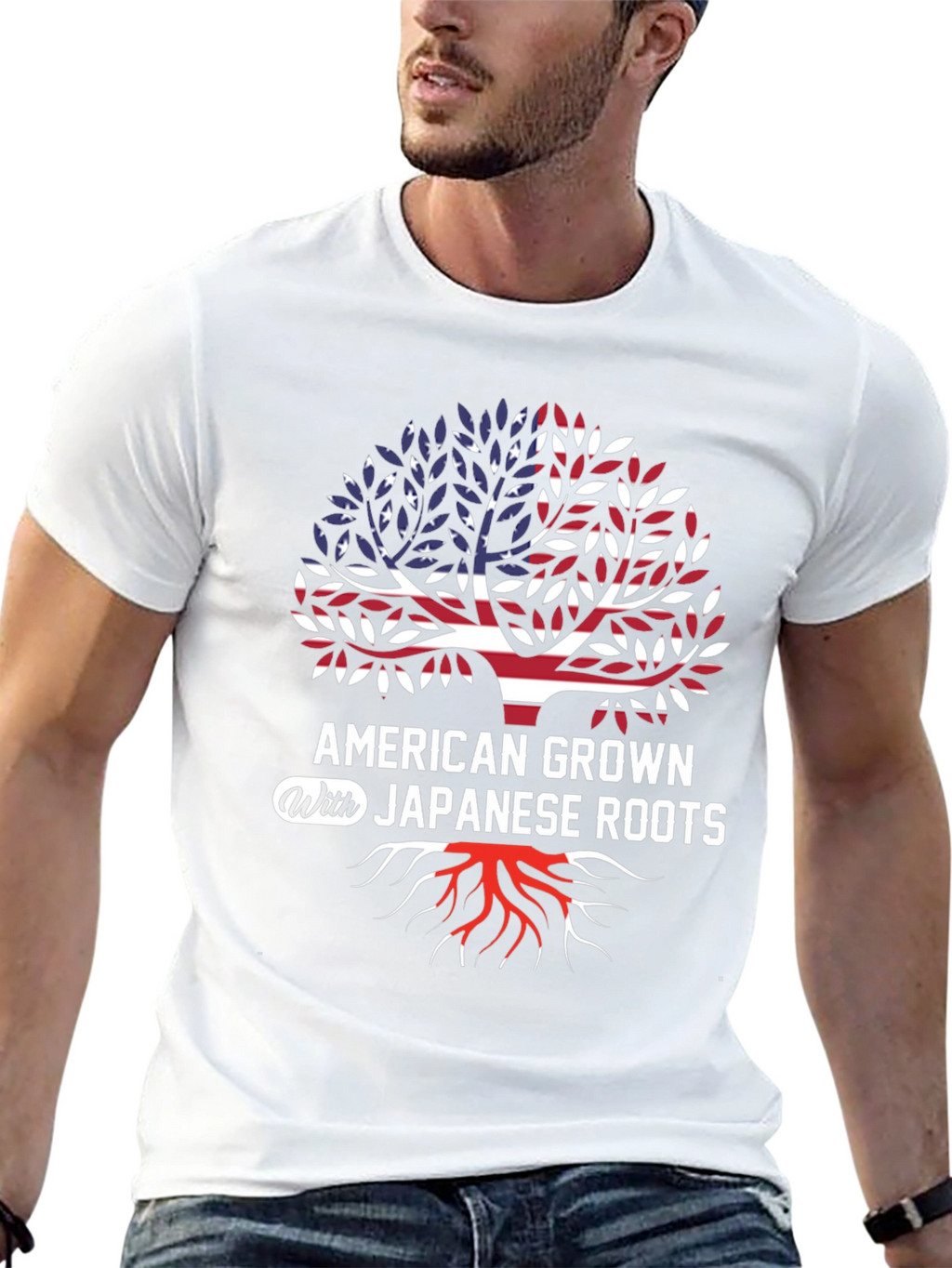 American Grown Japanese Roots Graphic T-Shirt