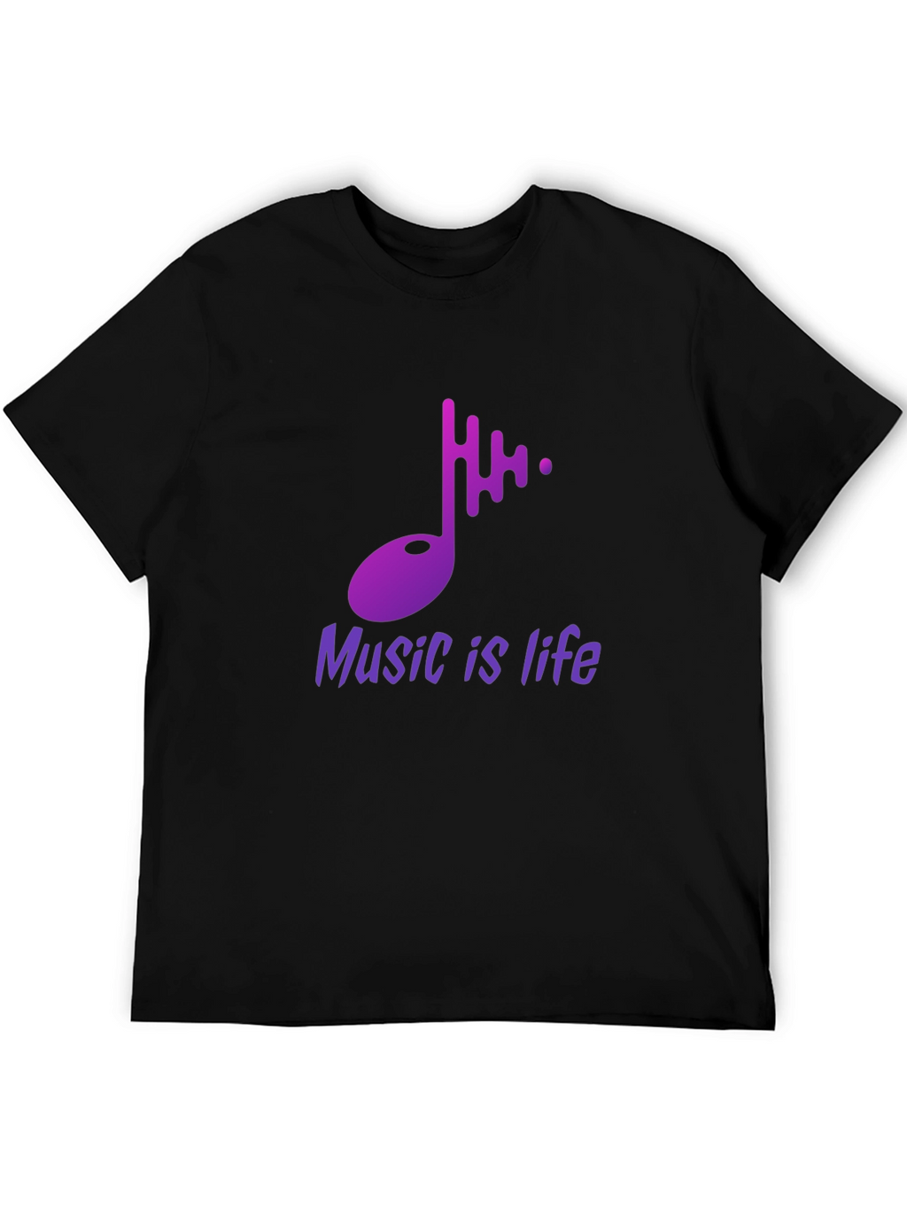 Music is Life Graphic Tee - Stylish Black T-Shirt