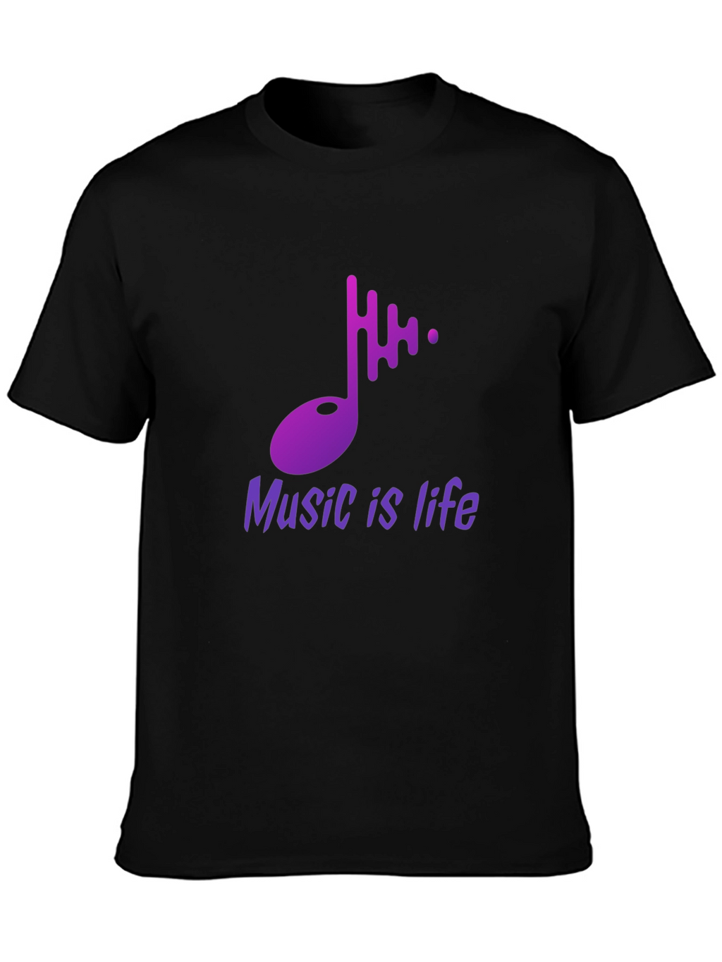 Music is Life Graphic Tee - Stylish Black T-Shirt