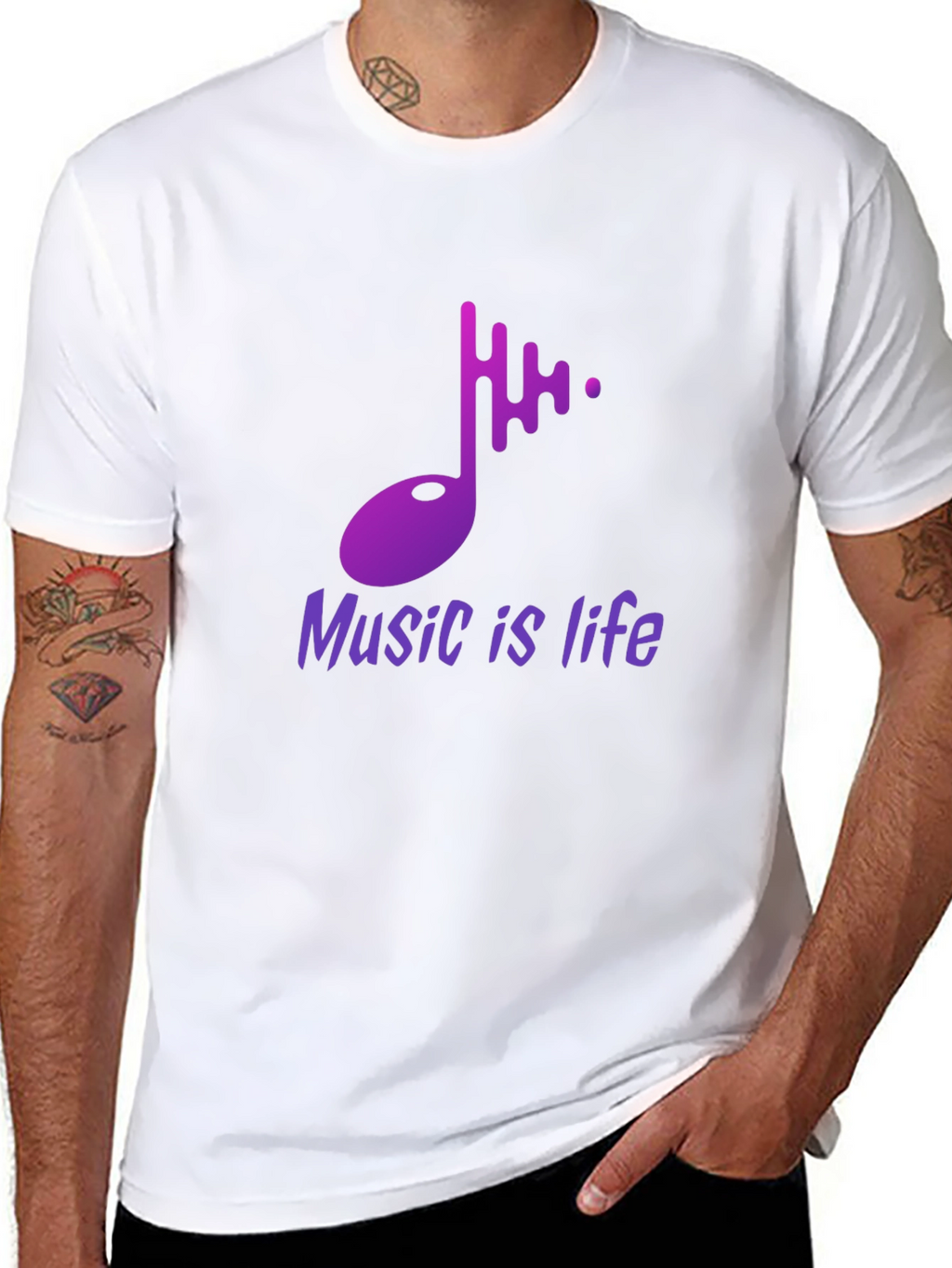 Music is Life Graphic Tee - Stylish Black T-Shirt