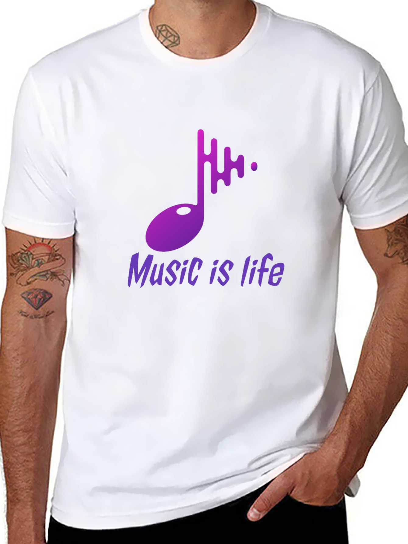 Music is Life Graphic Tee - Stylish Black T-Shirt
