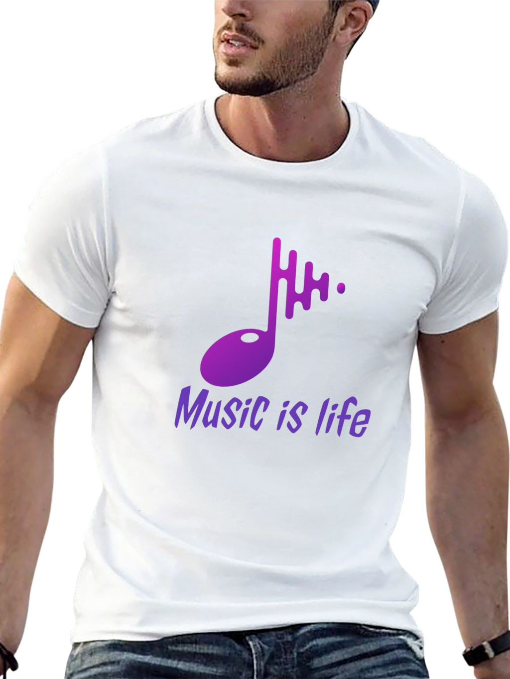 Music is Life Graphic Tee - Stylish Black T-Shirt