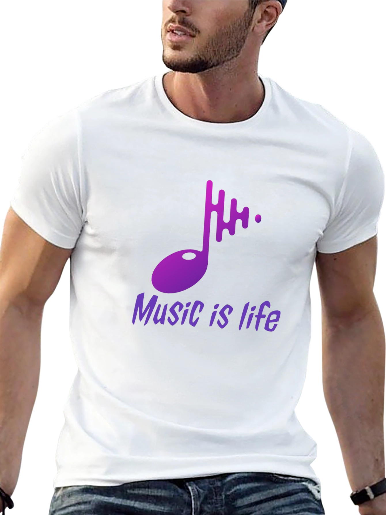 Music is Life Graphic Tee - Stylish Black T-Shirt