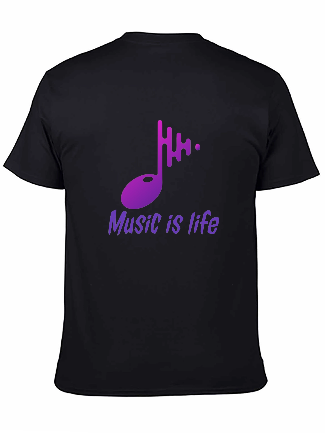 Music is Life Graphic Tee - Stylish Black T-Shirt