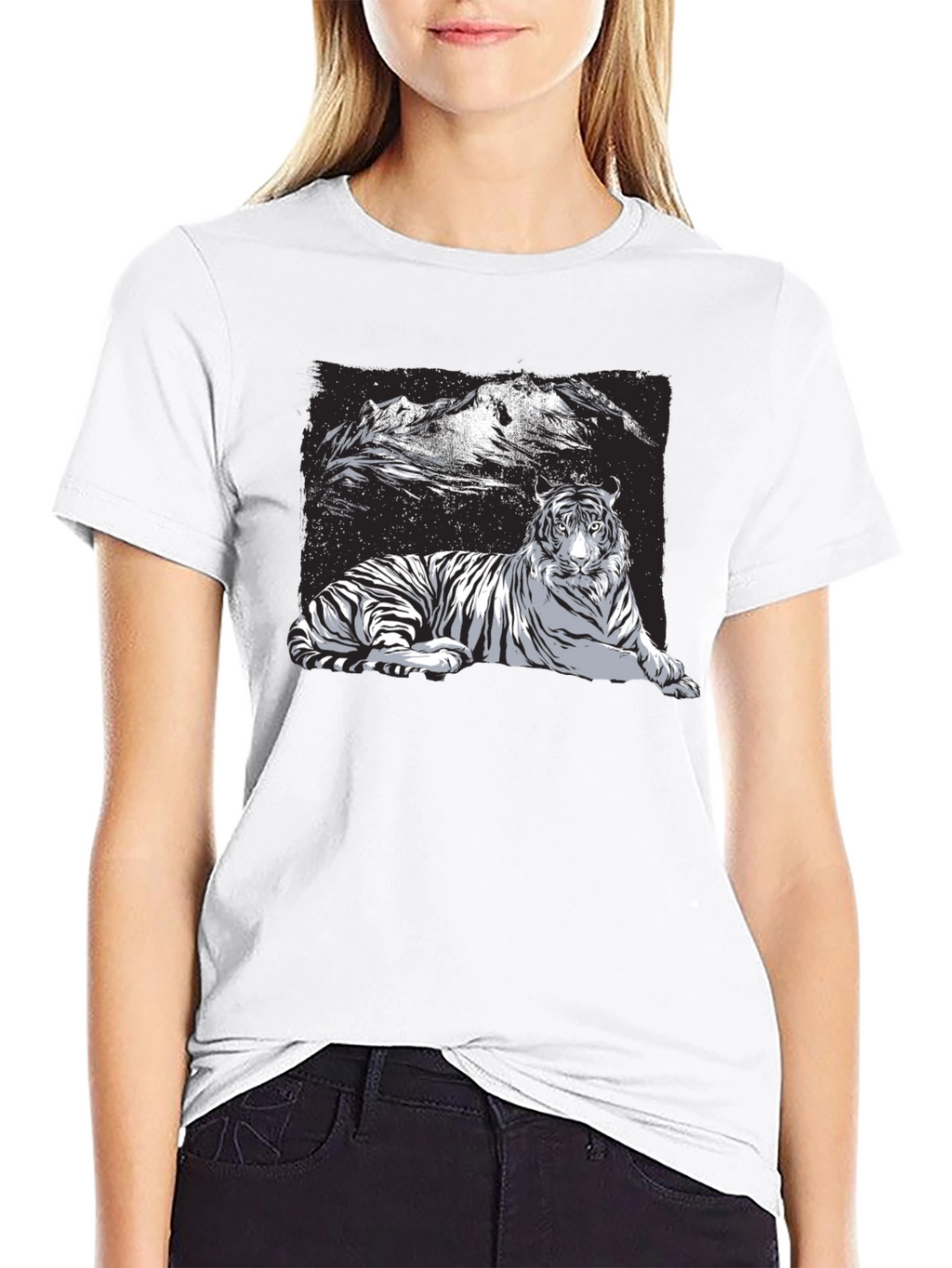 Tiger Graphic Tee - Black Short Sleeve Shirt