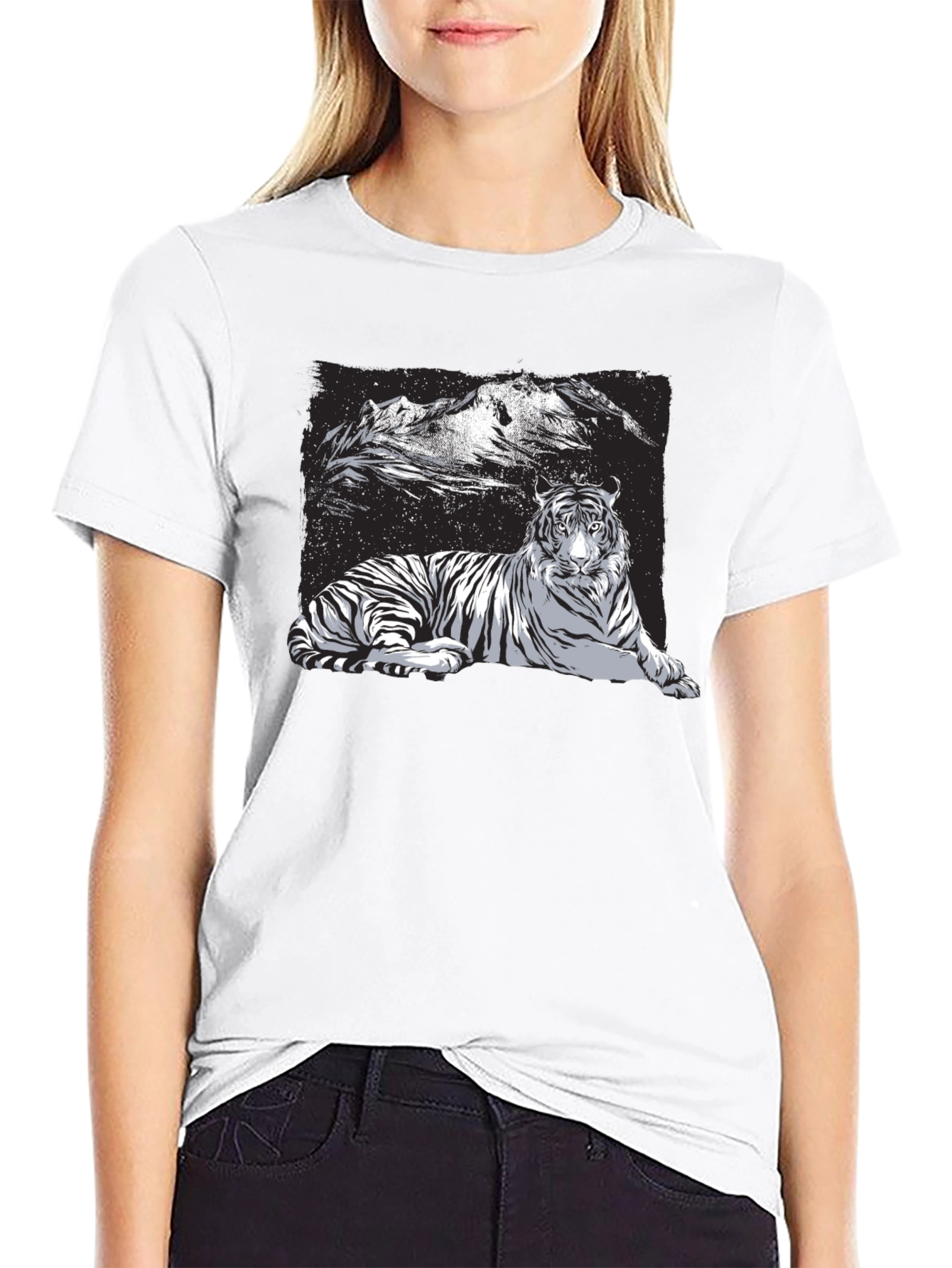 Tiger Graphic Tee - Black Short Sleeve Shirt