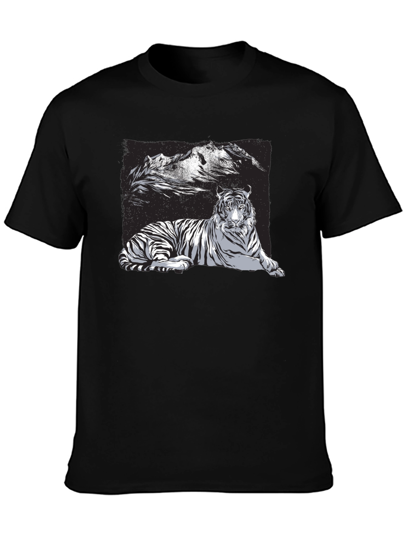 Tiger Graphic Tee - Black Short Sleeve Shirt