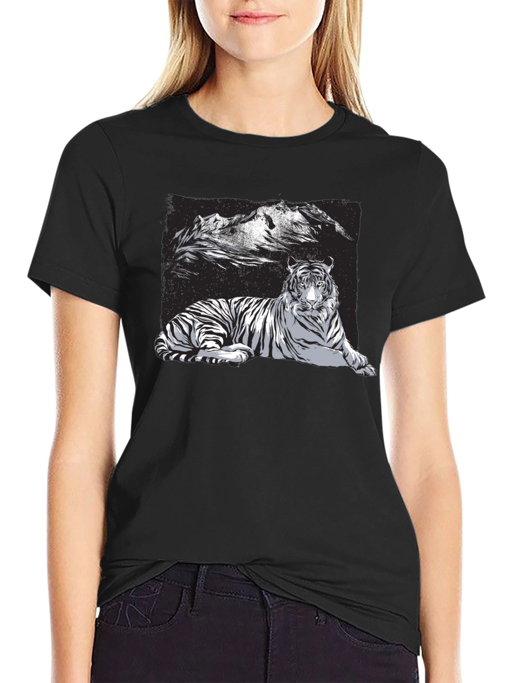 Tiger Graphic Tee - Black Short Sleeve Shirt
