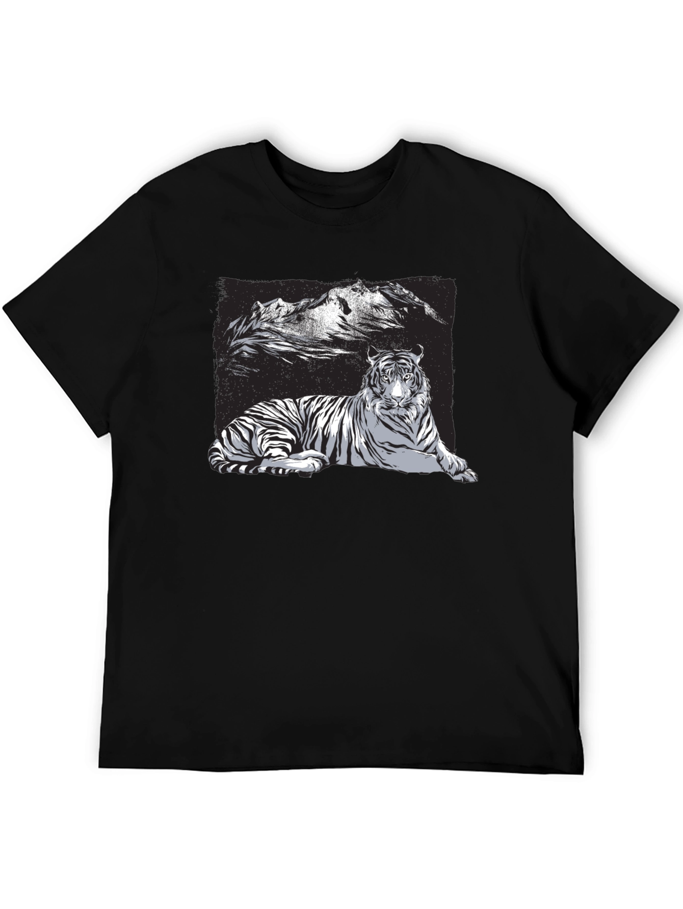Tiger Graphic Tee - Black Short Sleeve Shirt