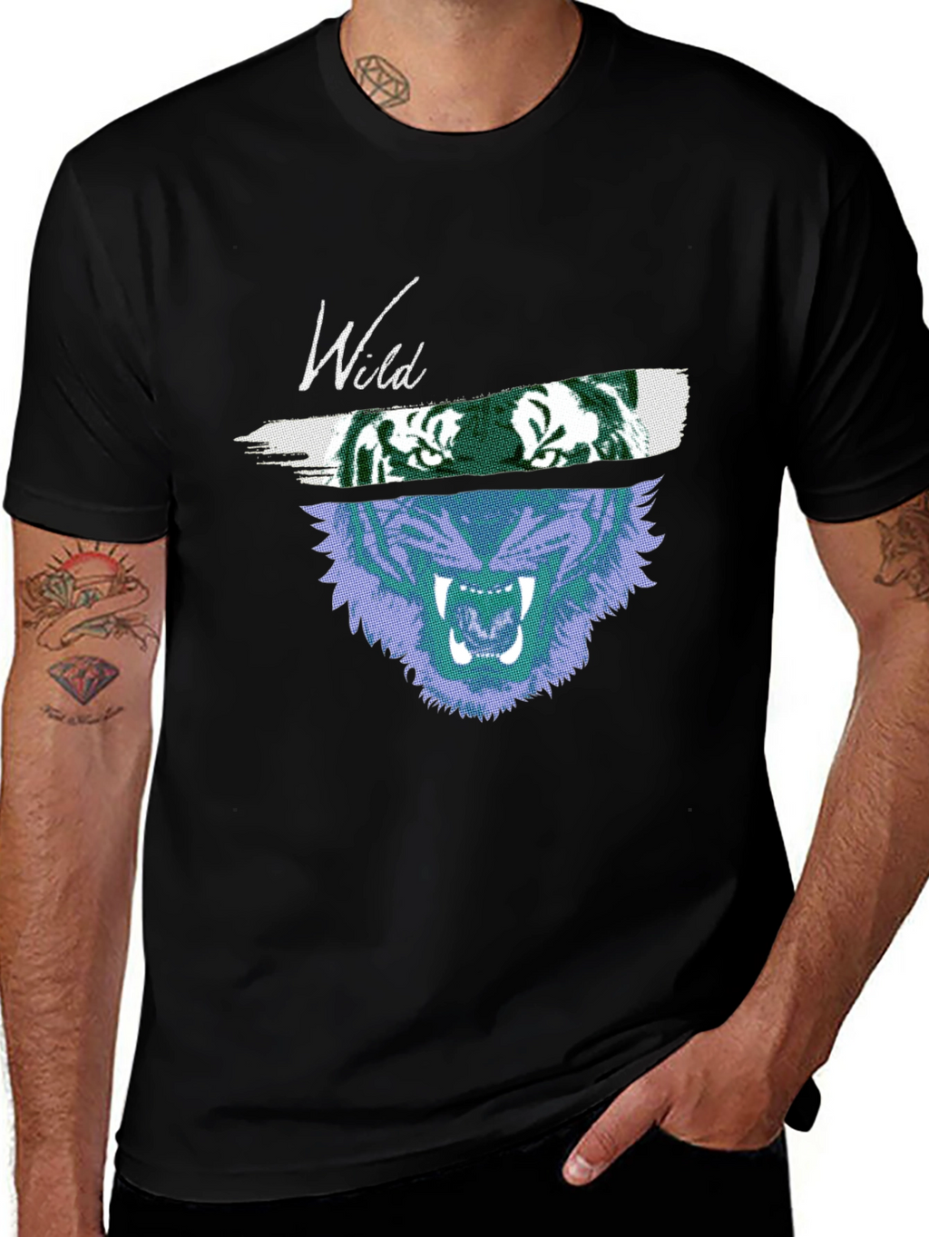Wild Tiger Graphic T-Shirt - Black