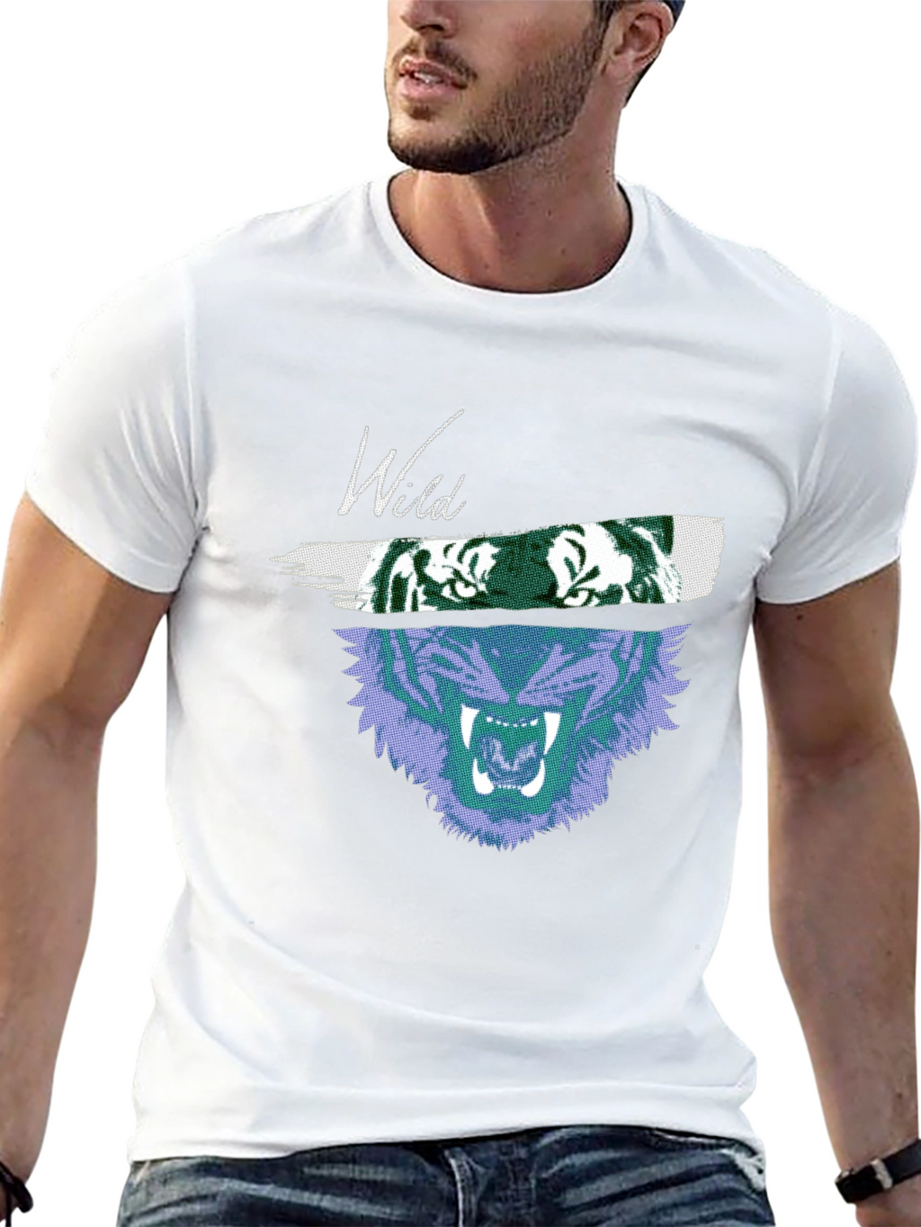 Wild Tiger Graphic T-Shirt - Black