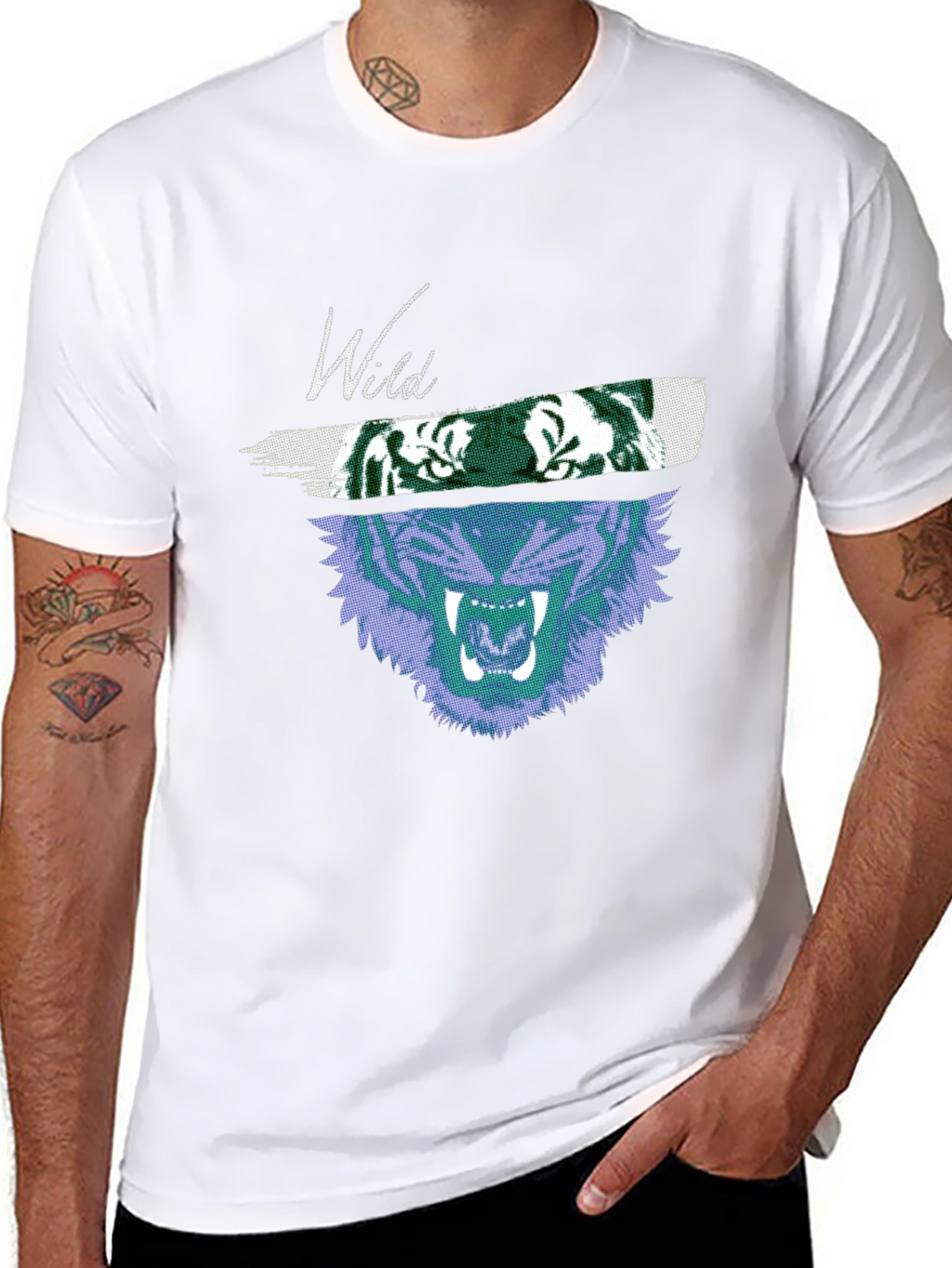 Wild Tiger Graphic T-Shirt - Black