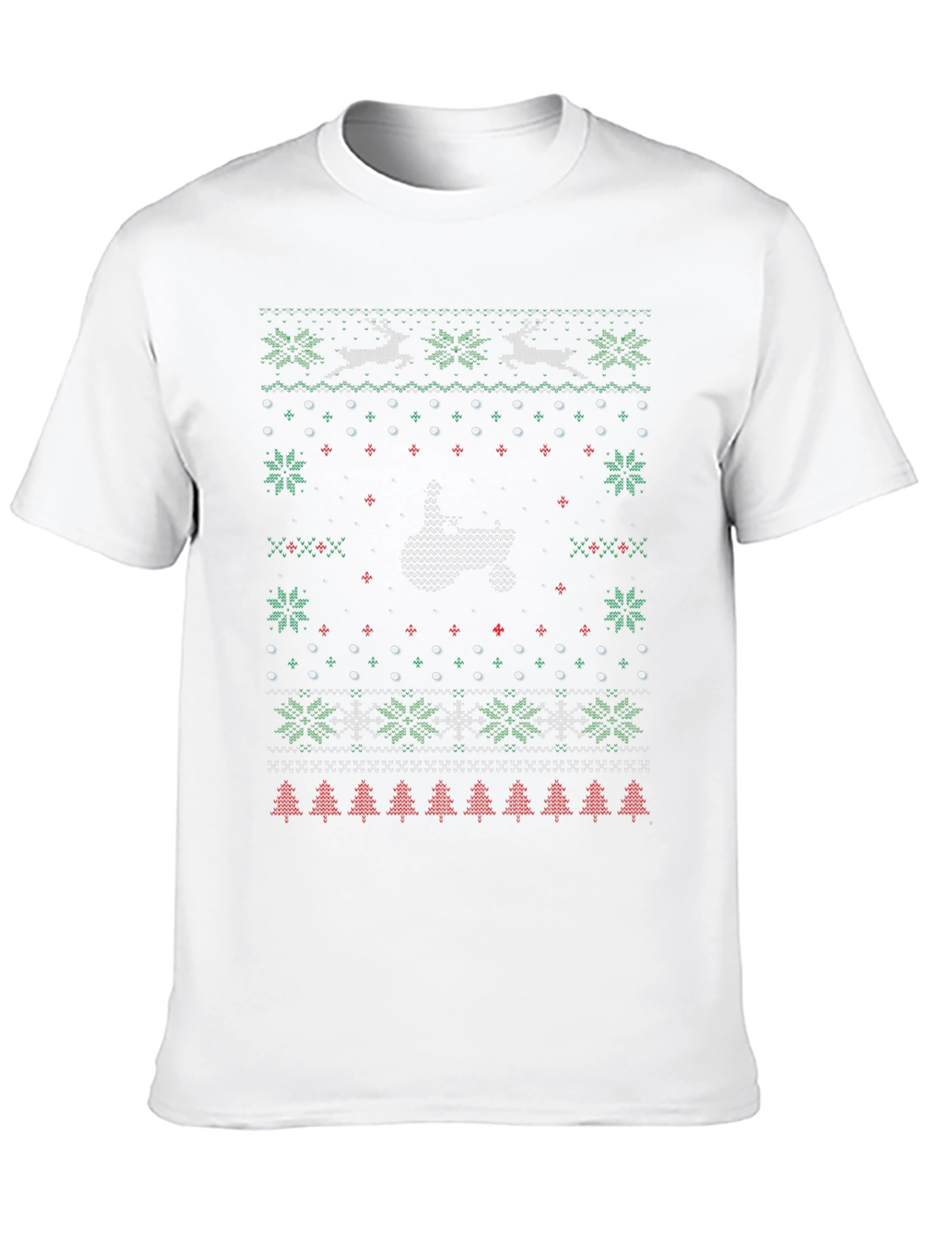 Ugly Christmas Sweater Middle Finger T-Shirt