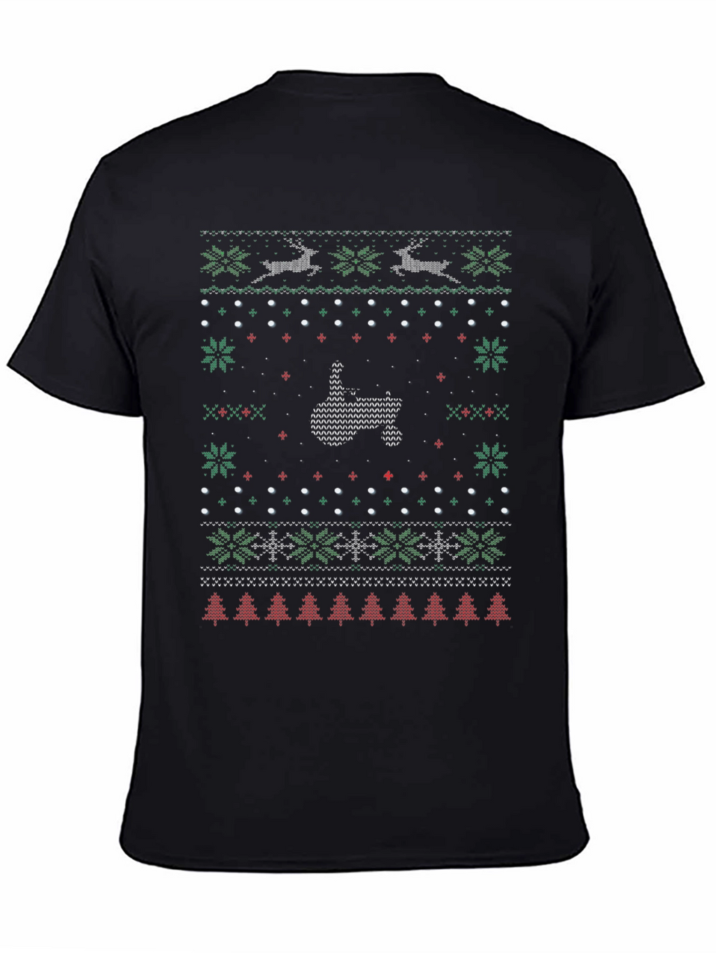 Ugly Christmas Sweater Middle Finger T-Shirt