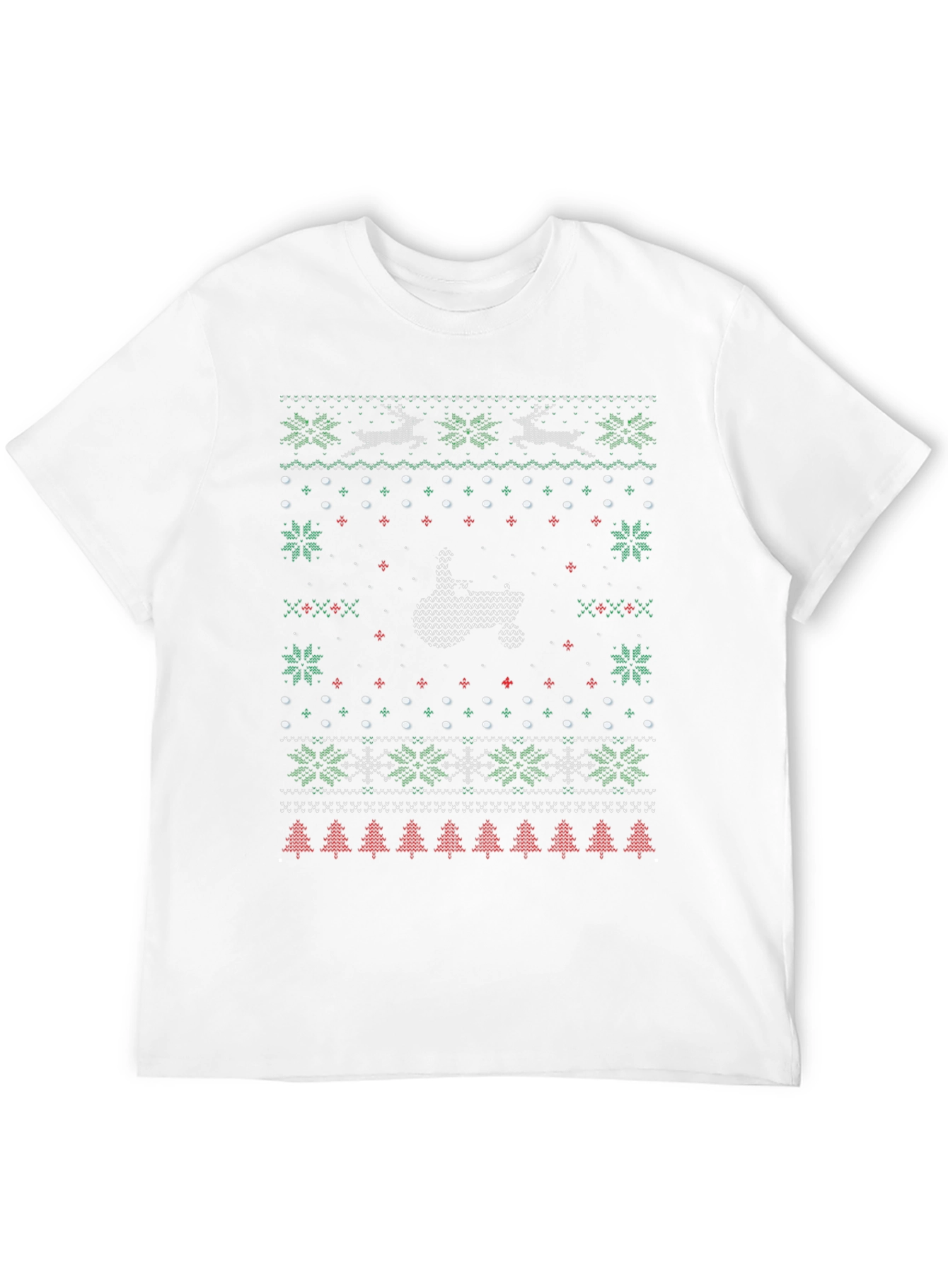 Ugly Christmas Sweater Middle Finger T-Shirt