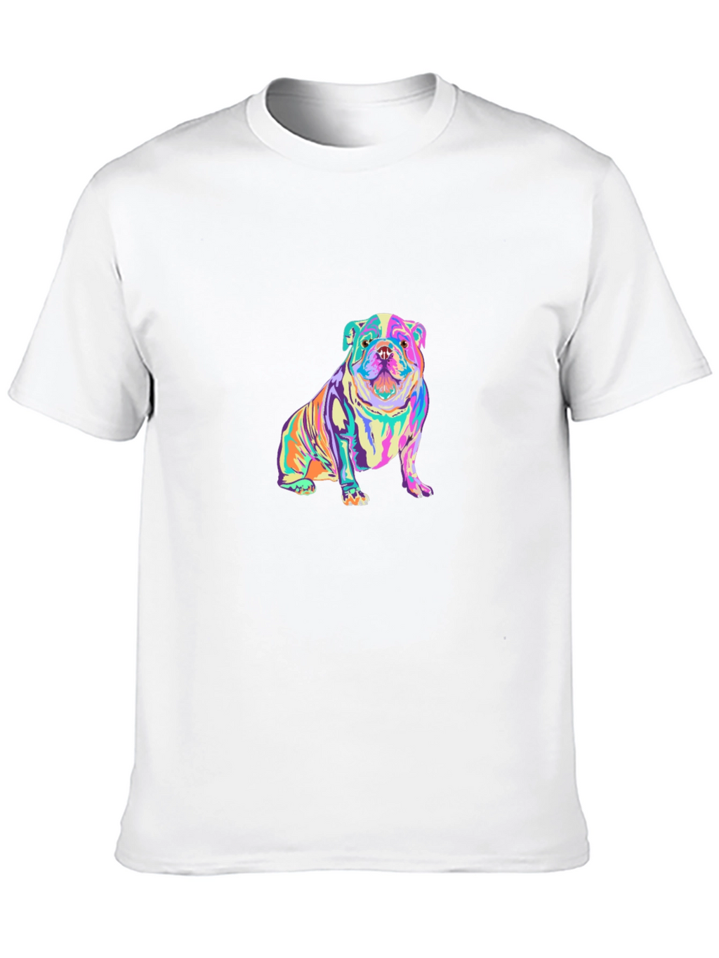 Colorful Bulldog Graphic T-Shirt