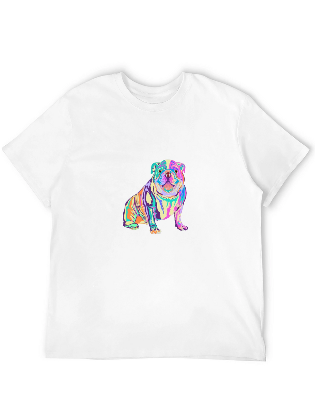 Colorful Bulldog Graphic T-Shirt