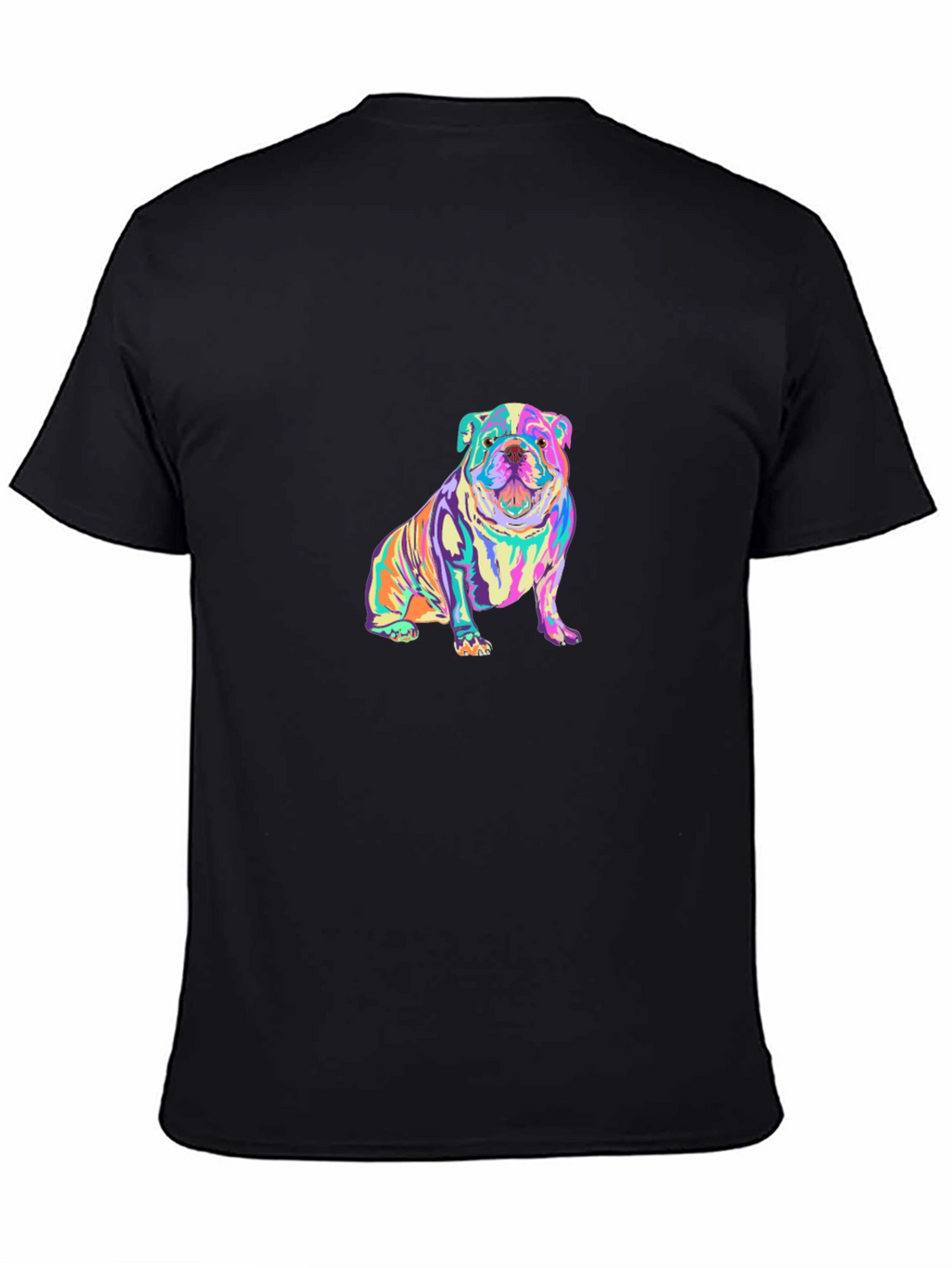 Colorful Bulldog Graphic T-Shirt