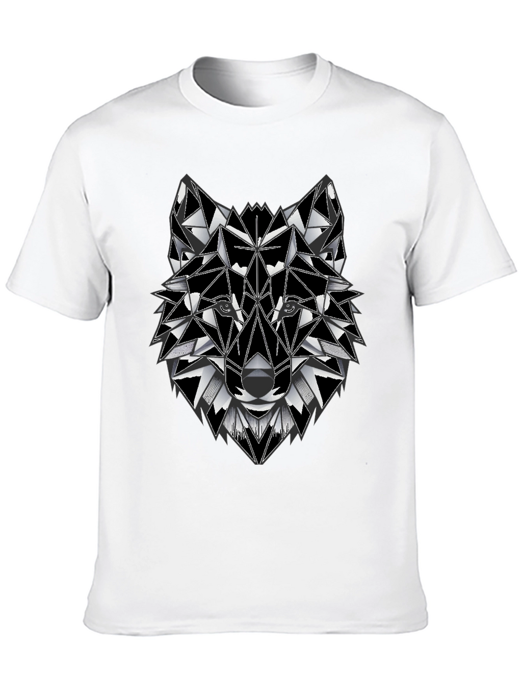Geometric Wolf Graphic Tee - Stylish Mens T-Shirt