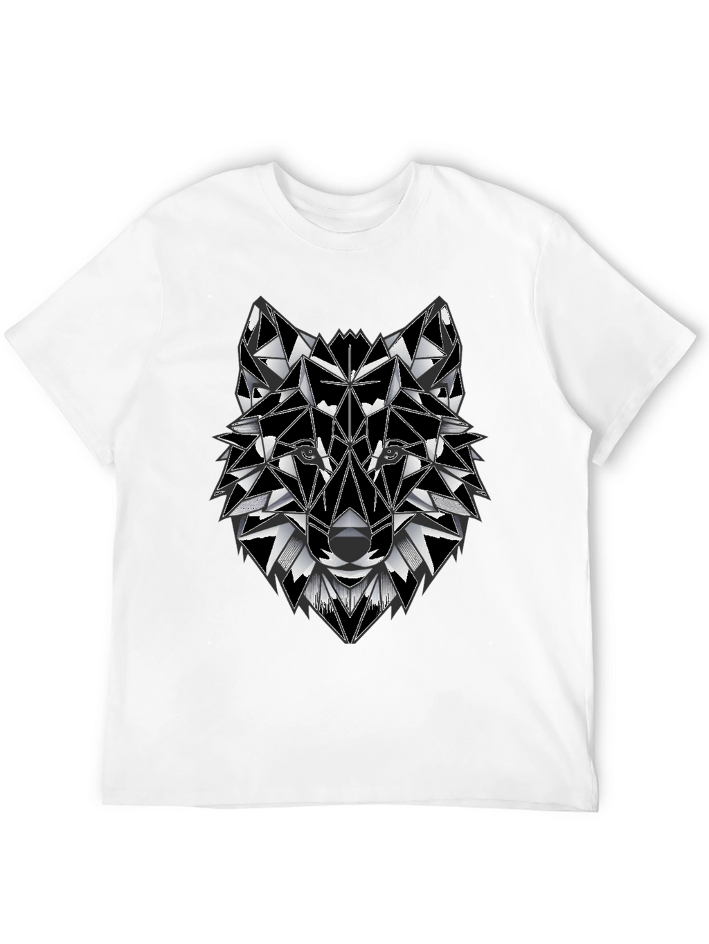 Geometric Wolf Graphic Tee - Stylish Mens T-Shirt