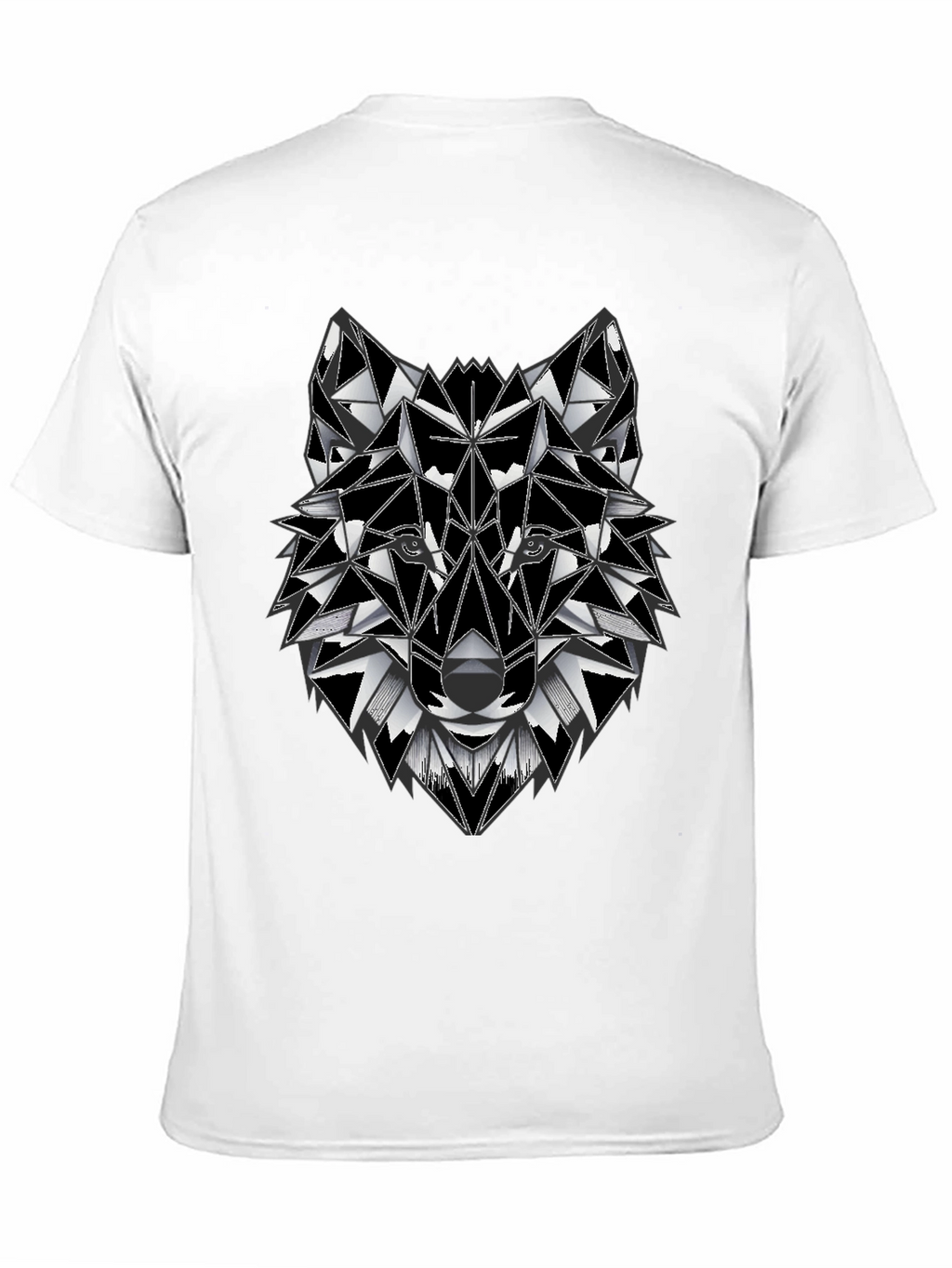 Geometric Wolf Graphic Tee - Stylish Mens T-Shirt