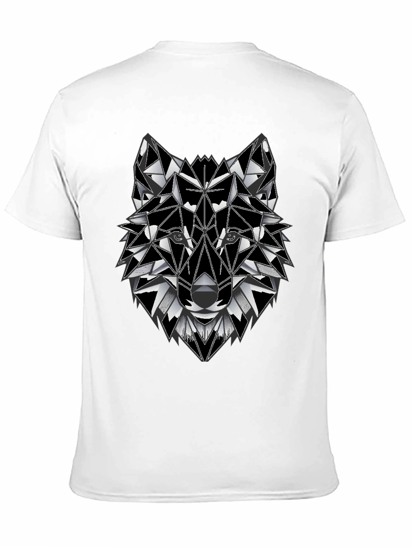 Geometric Wolf Graphic Tee - Stylish Mens T-Shirt