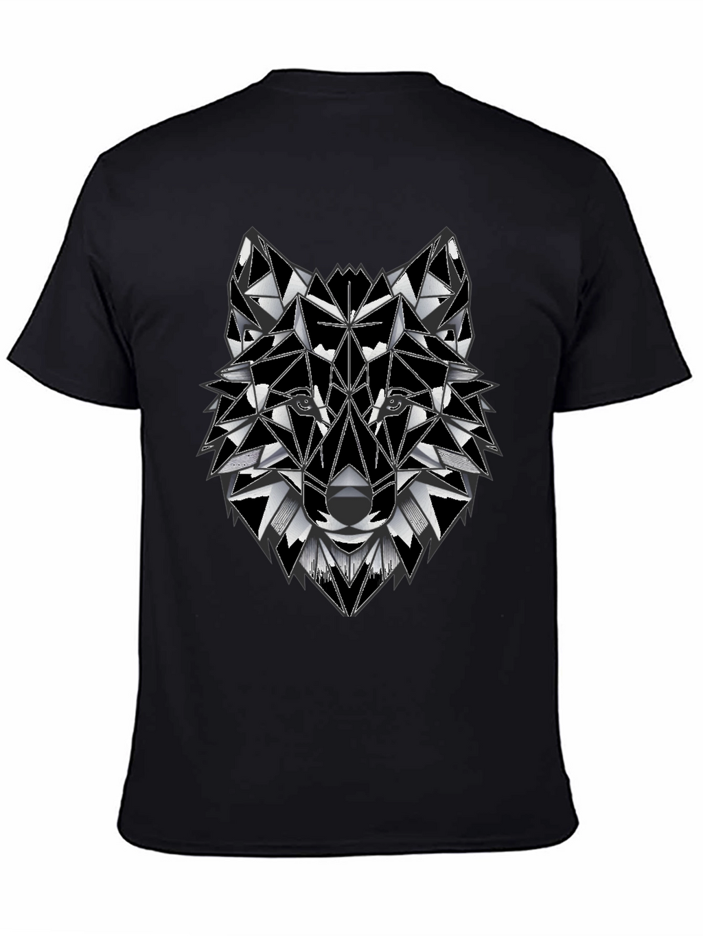 Geometric Wolf Graphic Tee - Stylish Mens T-Shirt