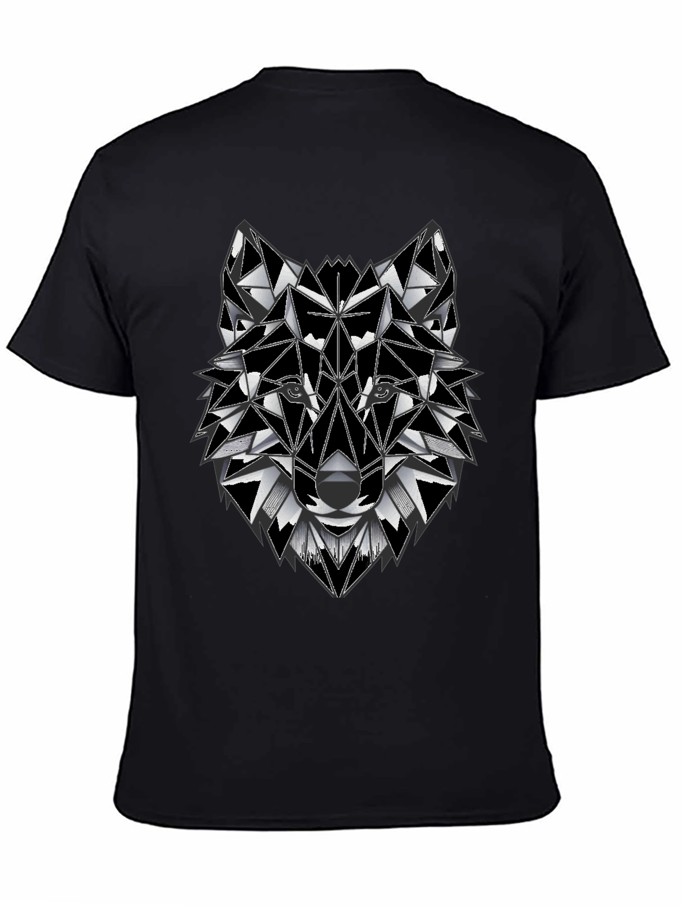 Geometric Wolf Graphic Tee - Stylish Mens T-Shirt